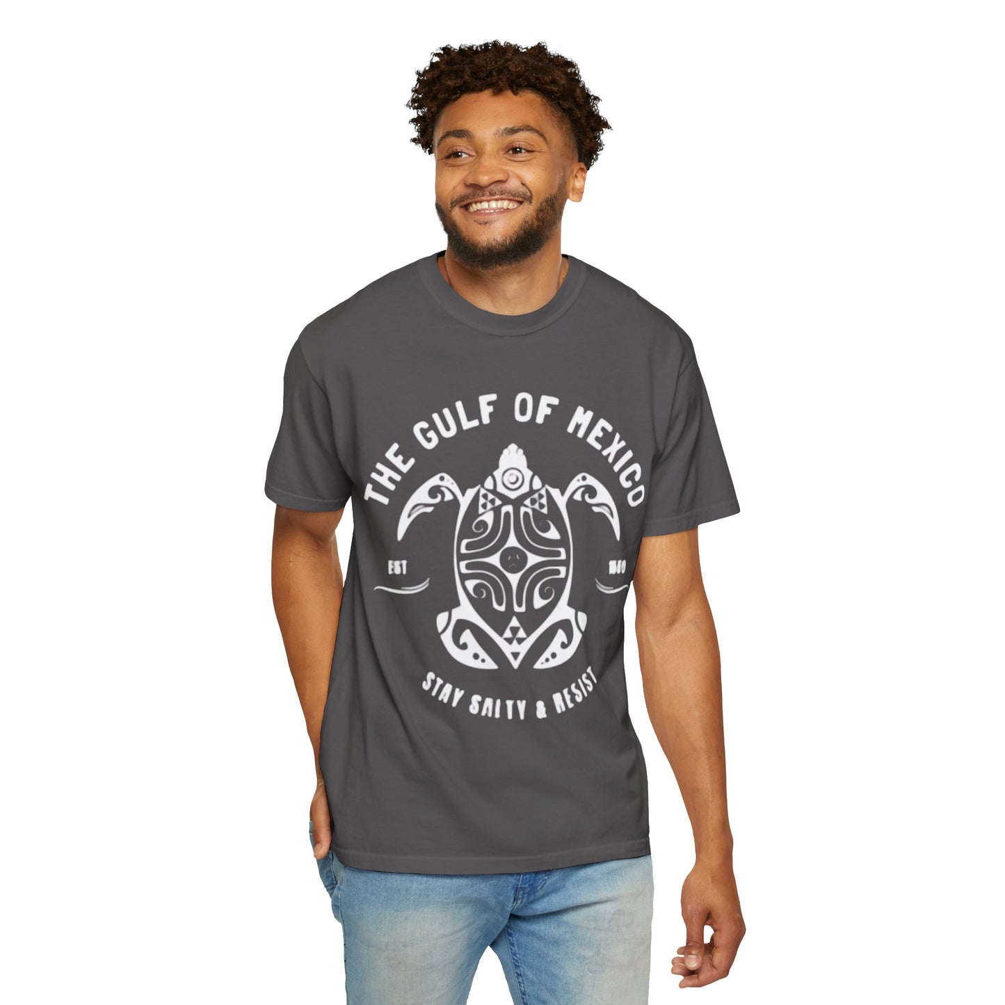 Gulf of Mexico Graphic T-Shirt (White Text on Blues)
