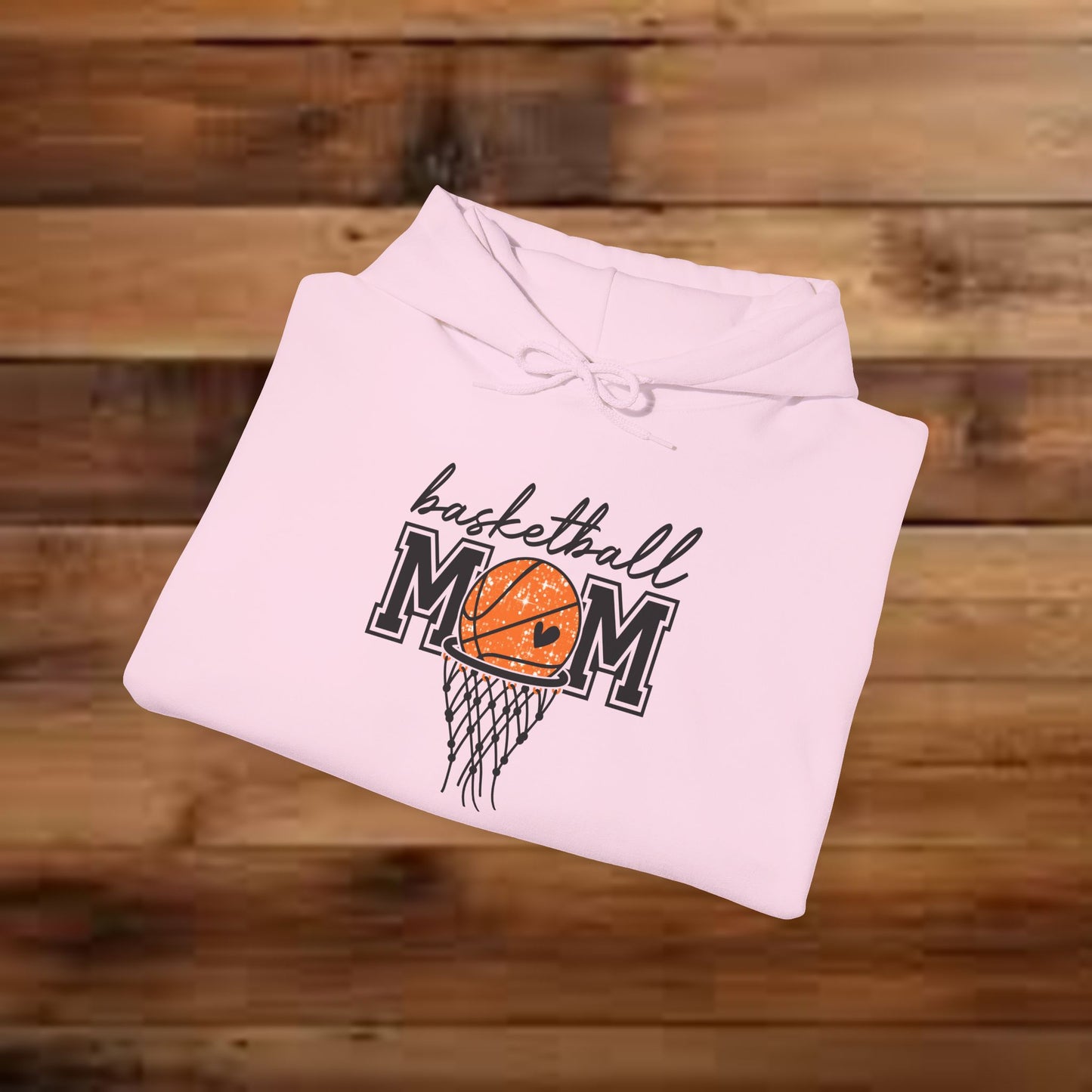Basketball MOM with Net (Unisex Heavy Blend™ Hooded Sweatshirt)