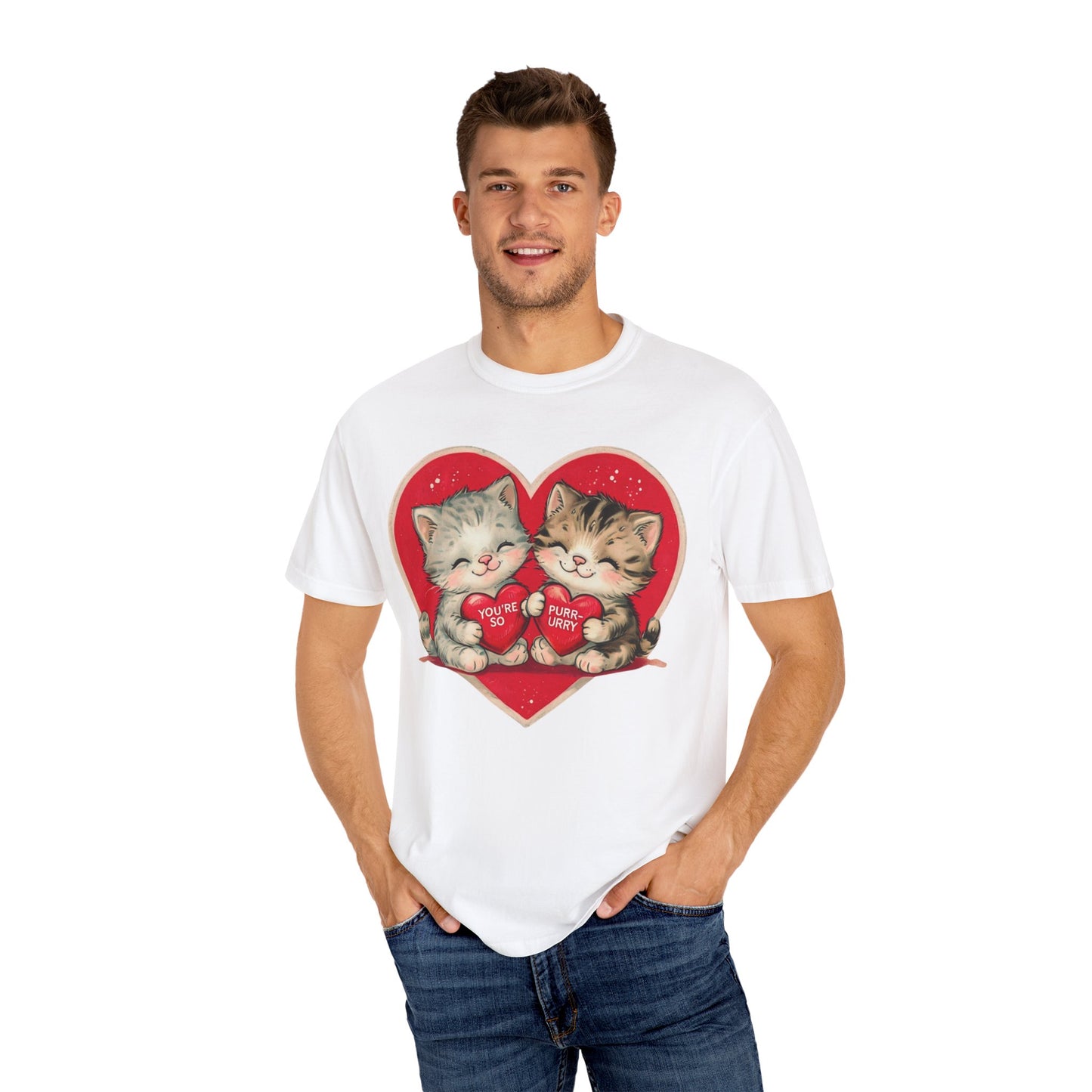 Kitten Valentine - Unisex Garment-Dyed T-shirt