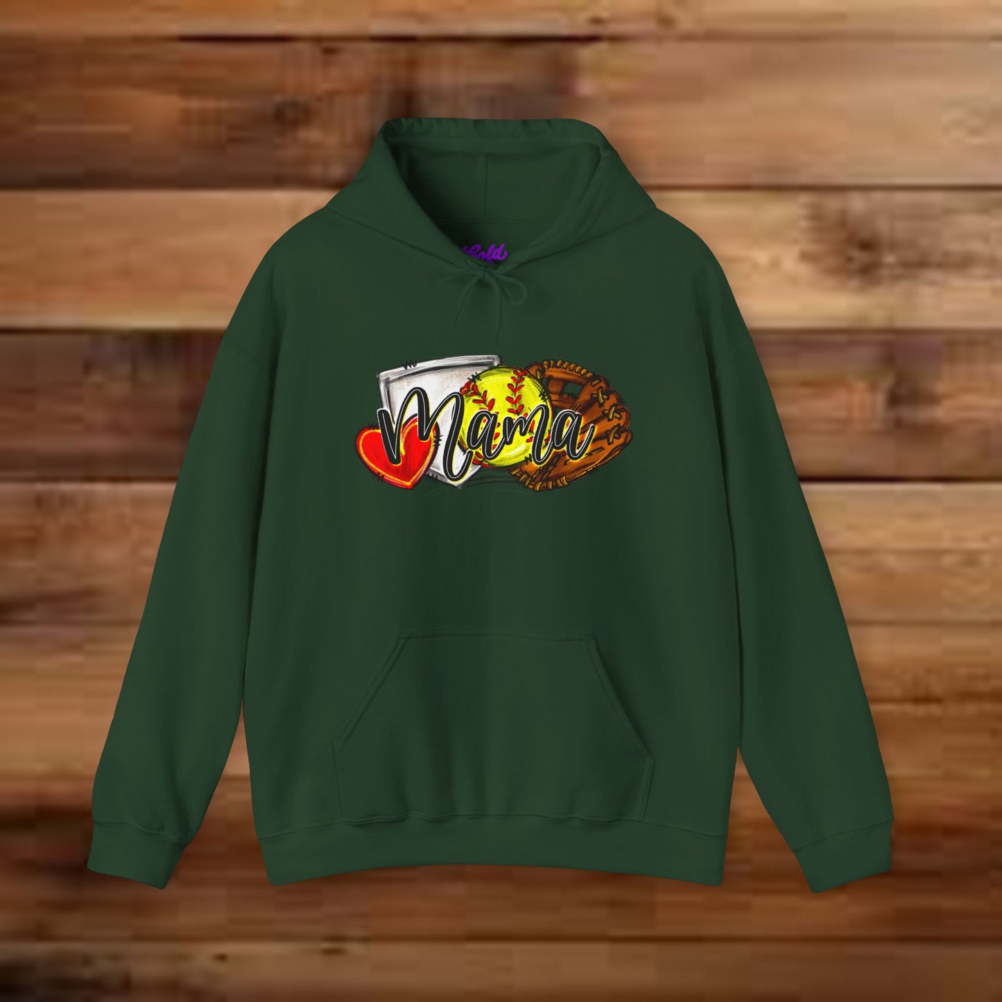 Softball MAMA (Sketched artwork - Unisex Heavy Blend™ Hooded Sweatshirt)