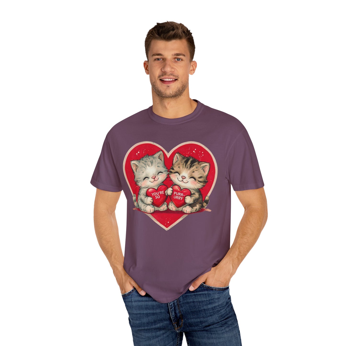 Kitten Valentine - Unisex Garment-Dyed T-shirt