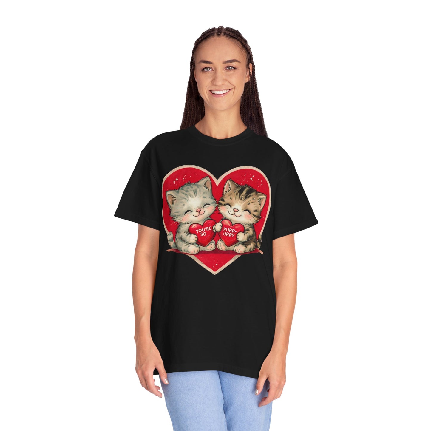 Kitten Valentine - Unisex Garment-Dyed T-shirt