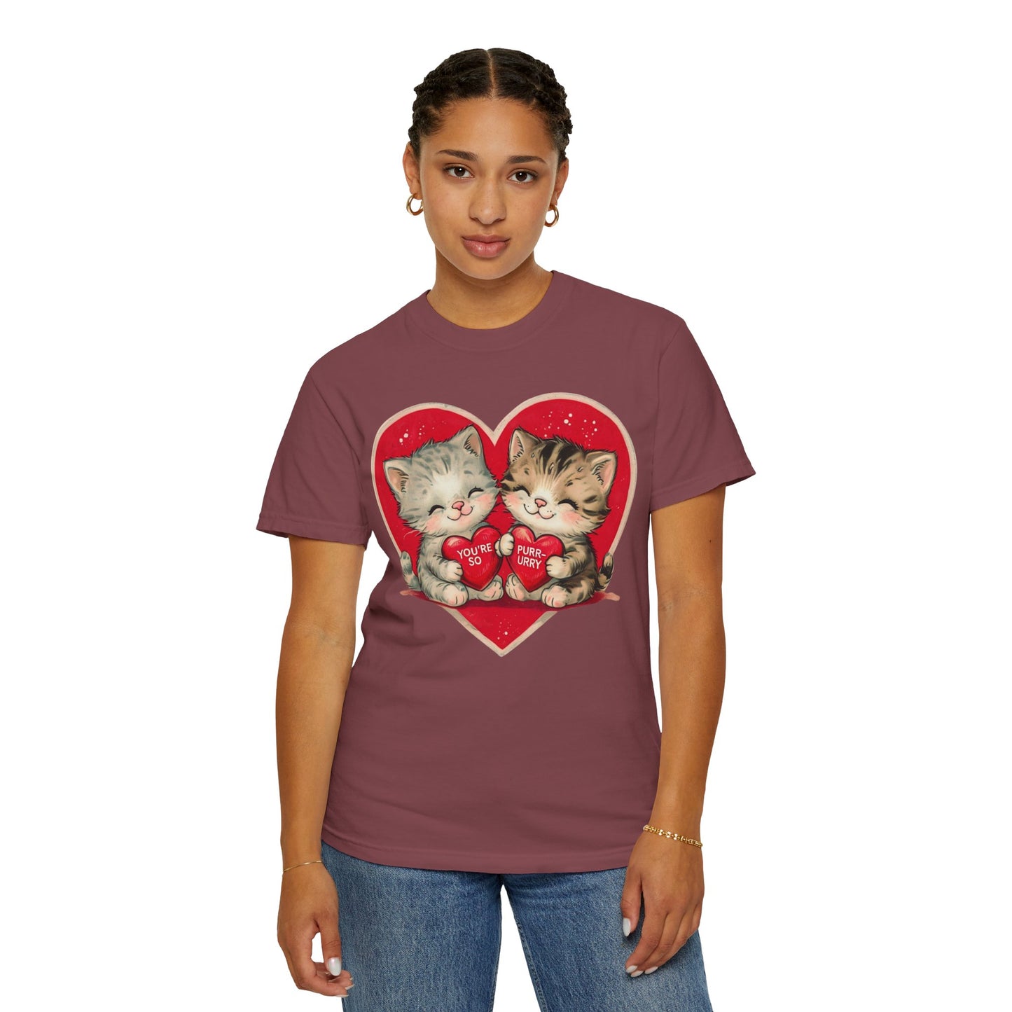 Kitten Valentine - Unisex Garment-Dyed T-shirt