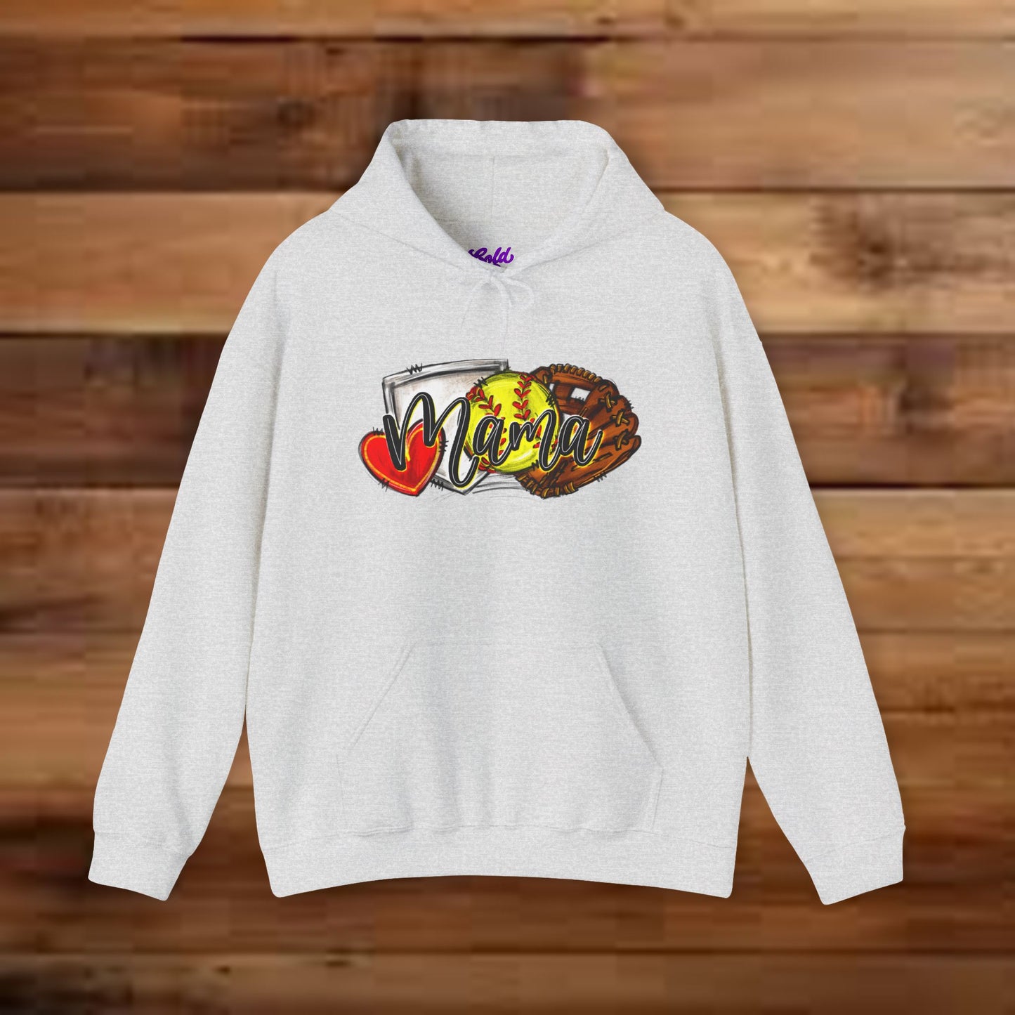 Softball MAMA (Sketched artwork - Unisex Heavy Blend™ Hooded Sweatshirt)