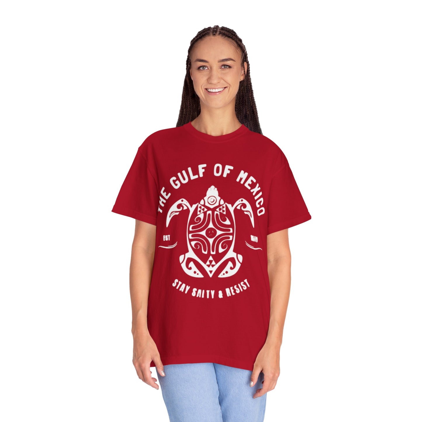 Gulf of Mexico Graphic T-Shirt (White Text on Blues)