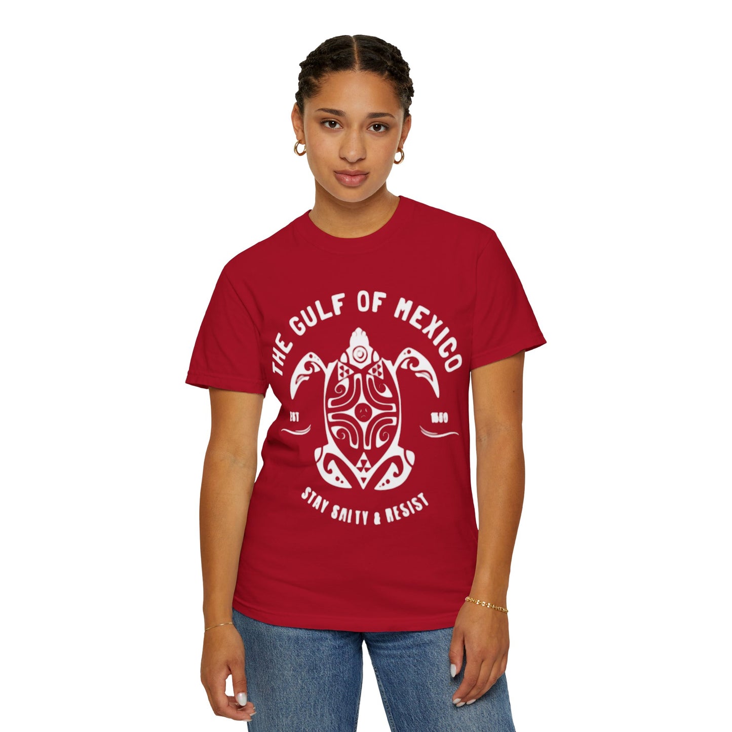 Gulf of Mexico Graphic T-Shirt (White Text on Blues)