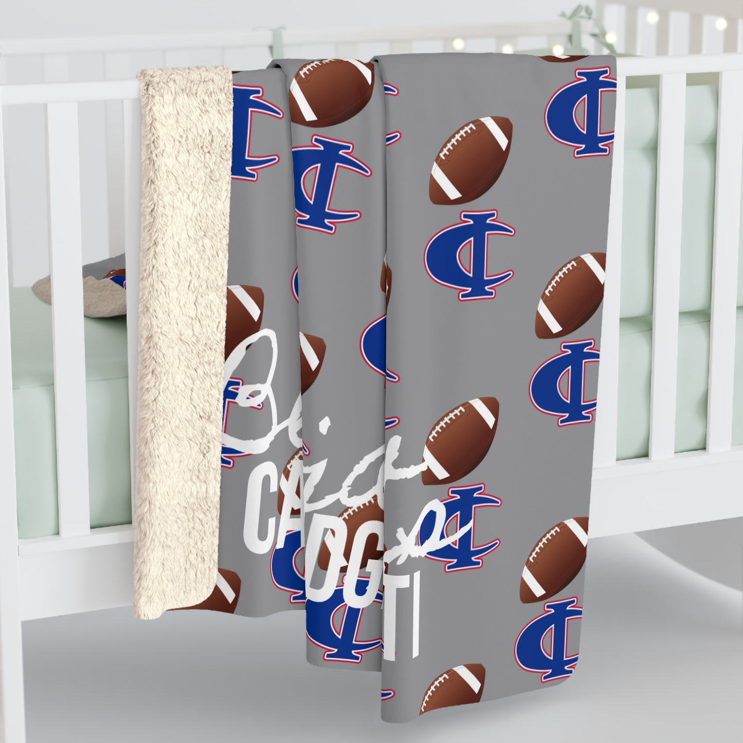 C-I Football - Sherpa Fleece Blanket