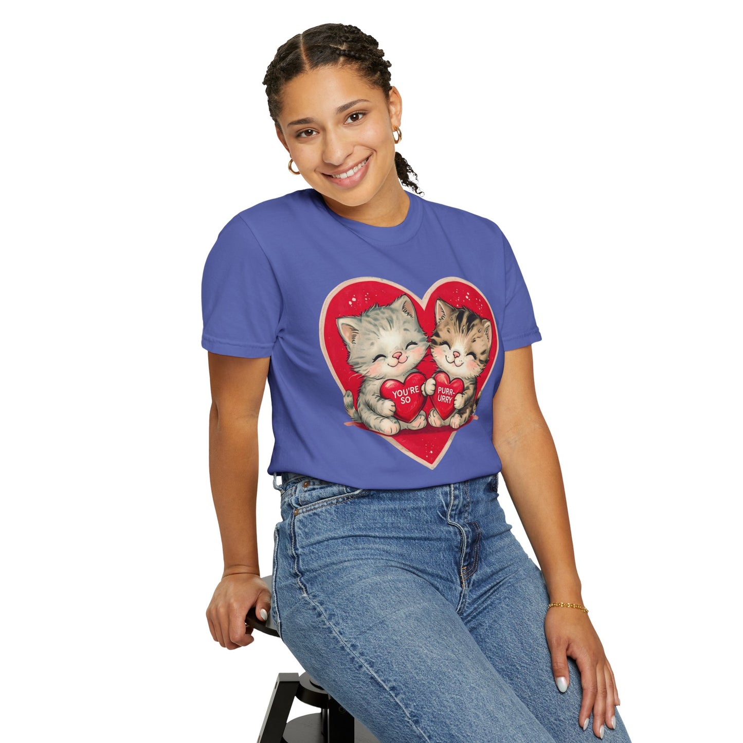 Kitten Valentine - Unisex Garment-Dyed T-shirt