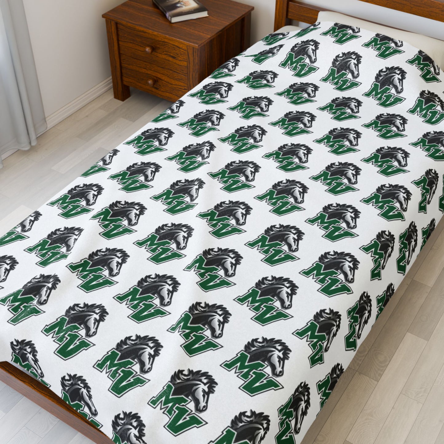 Moundsview Mustangs ~ Velveteen Plush Blanket