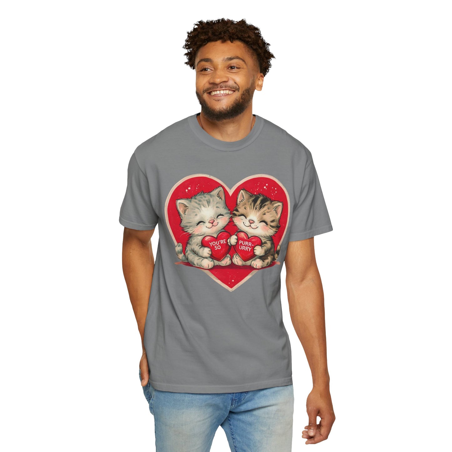 Kitten Valentine - Unisex Garment-Dyed T-shirt