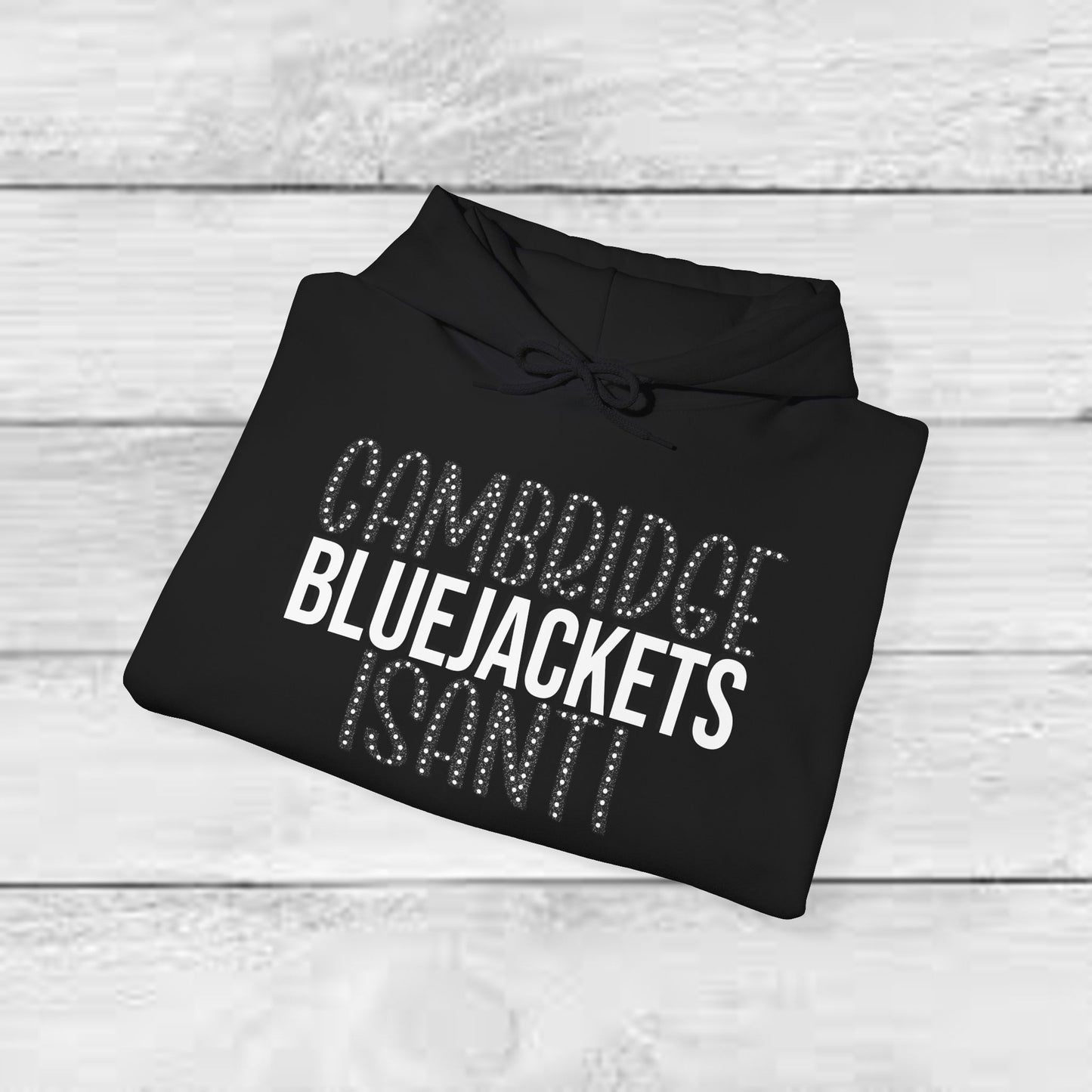 CI - Cambridge-Isanti Bluejackets (Polka Dots Font Unisex Heavy Blend™ Hooded Sweatshirt)