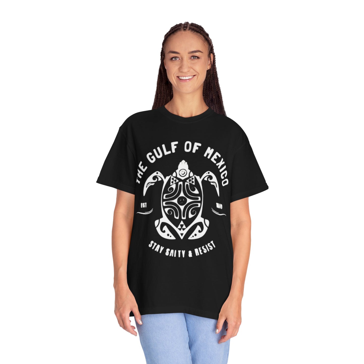 Gulf of Mexico Graphic T-Shirt (White Text on Blues)