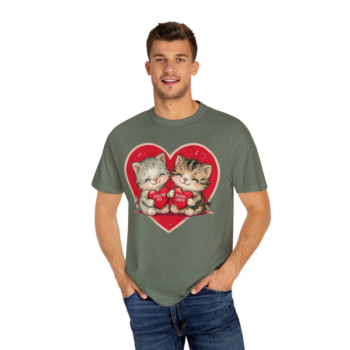 Kitten Valentine - Unisex Garment-Dyed T-shirt