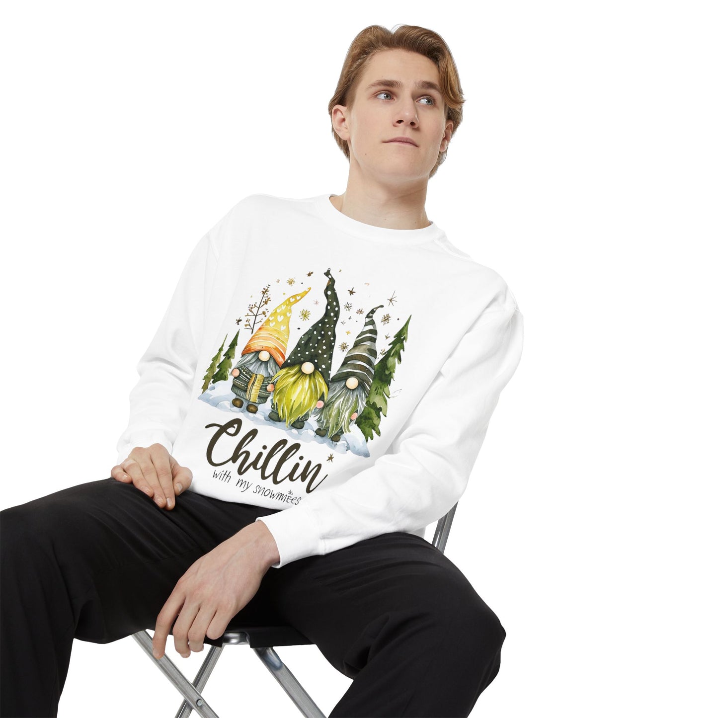Chillin' Snowmies - Unisex Garment-Dyed Sweatshirt