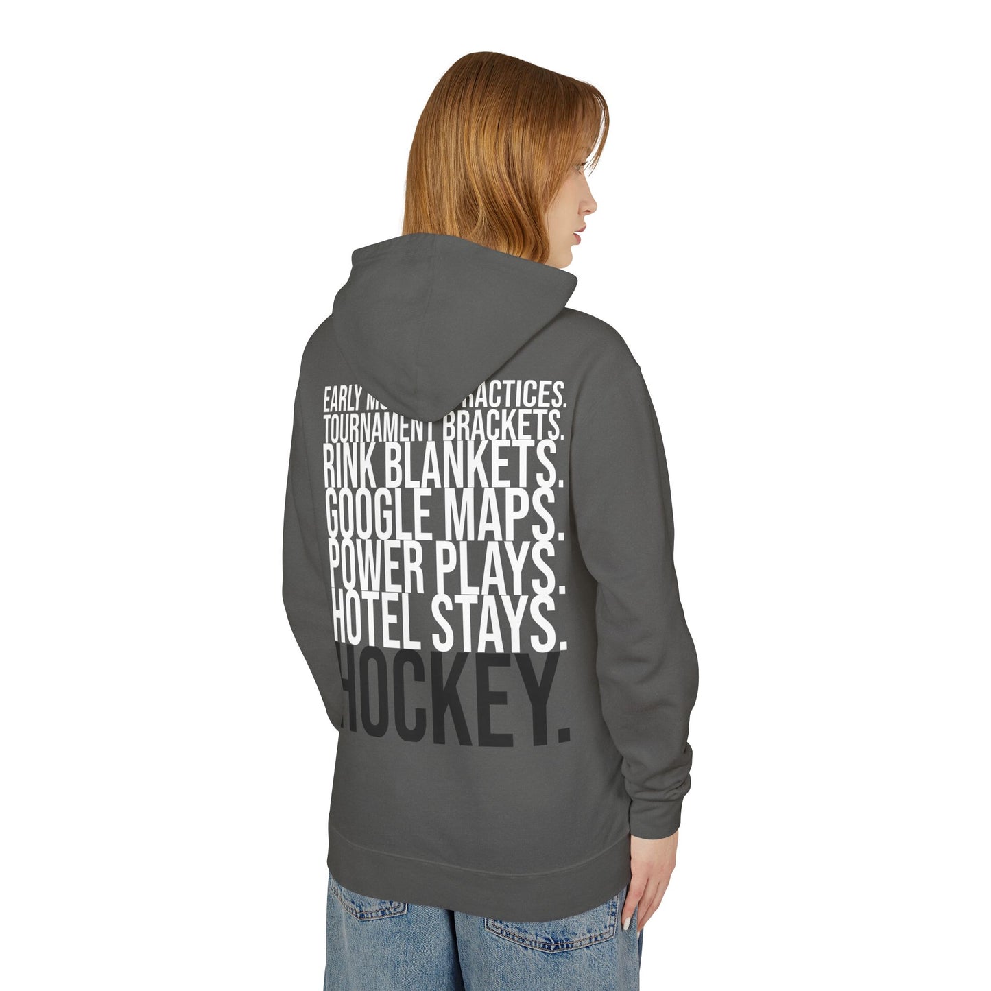 High School Hockey Mama Lightweight Hoodie - Comfy Mom Vibes