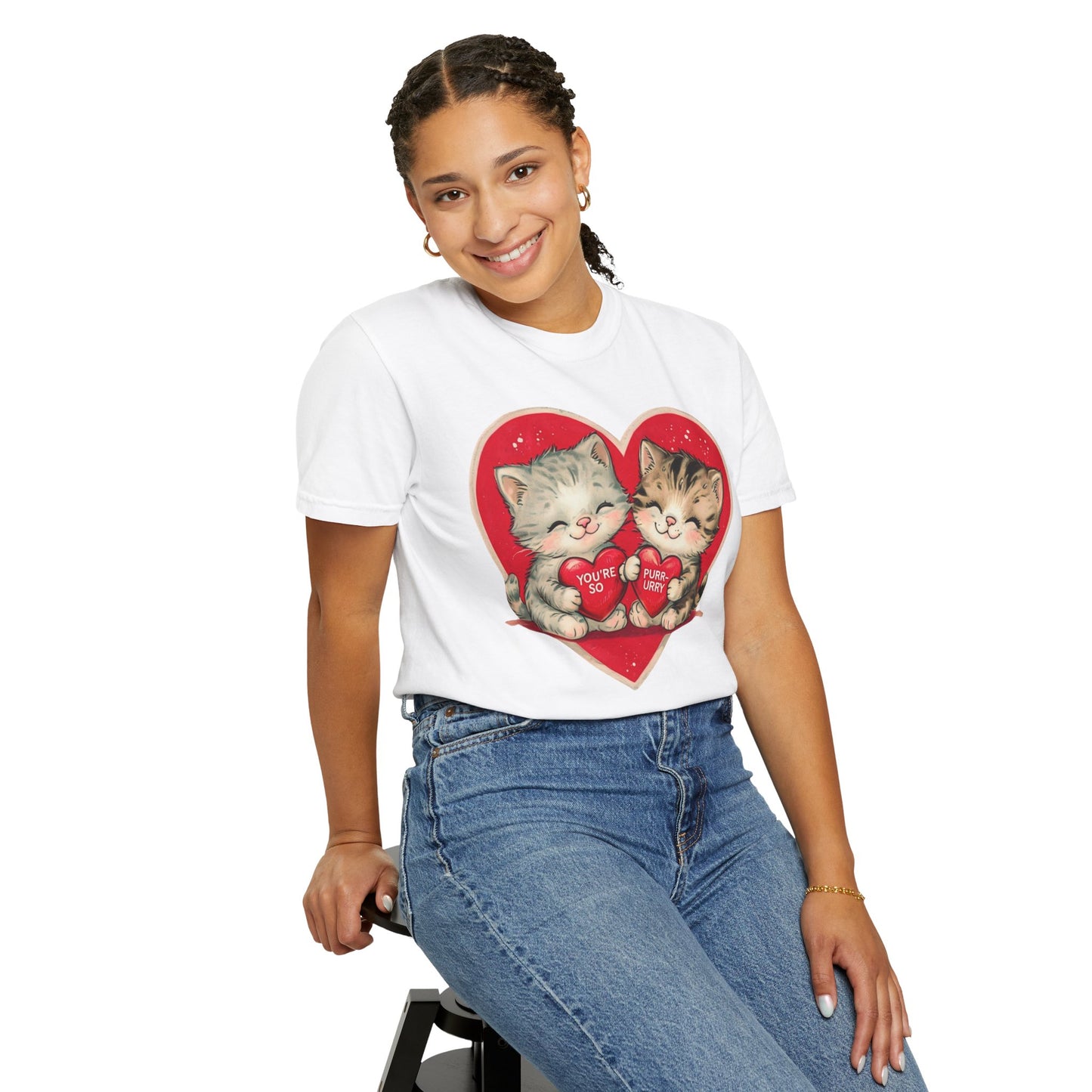 Kitten Valentine - Unisex Garment-Dyed T-shirt