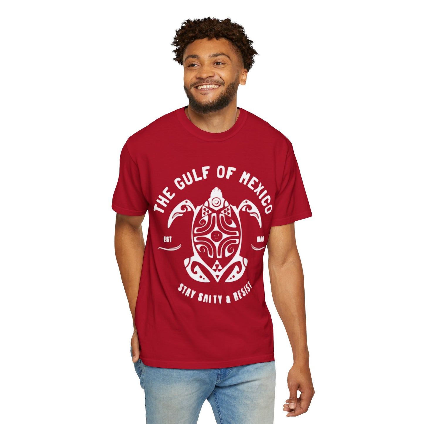 Gulf of Mexico Graphic T-Shirt (White Text on Blues)