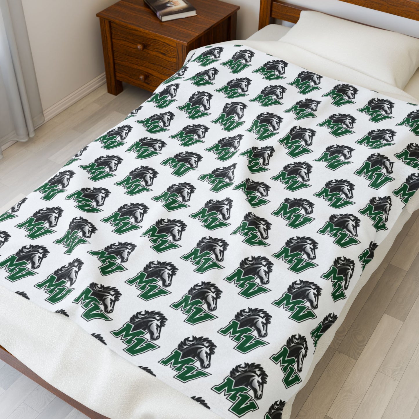 Moundsview Mustangs ~ Velveteen Plush Blanket