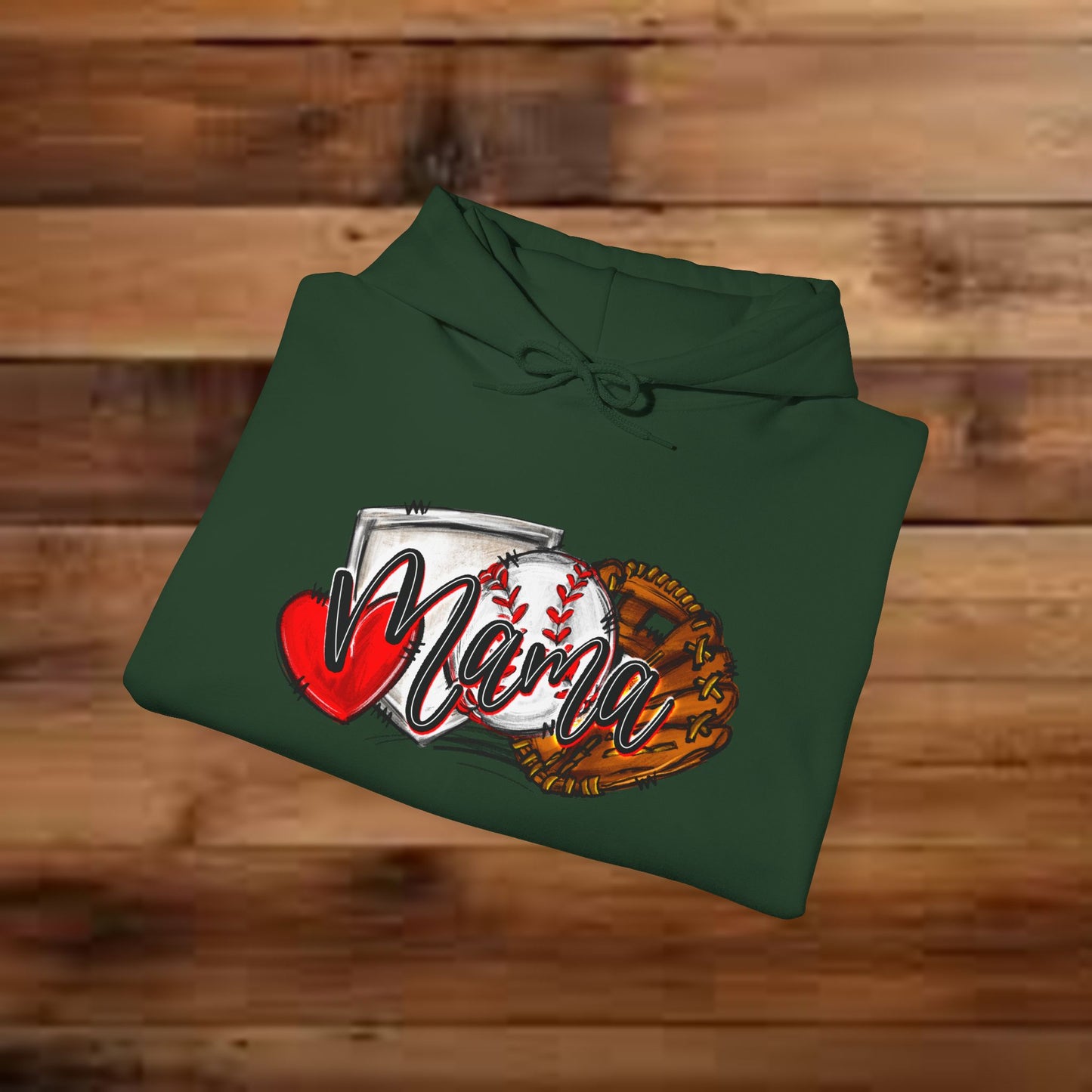 Baseball MAMA (Sketched artwork - Unisex Heavy Blend™ Hooded Sweatshirt)