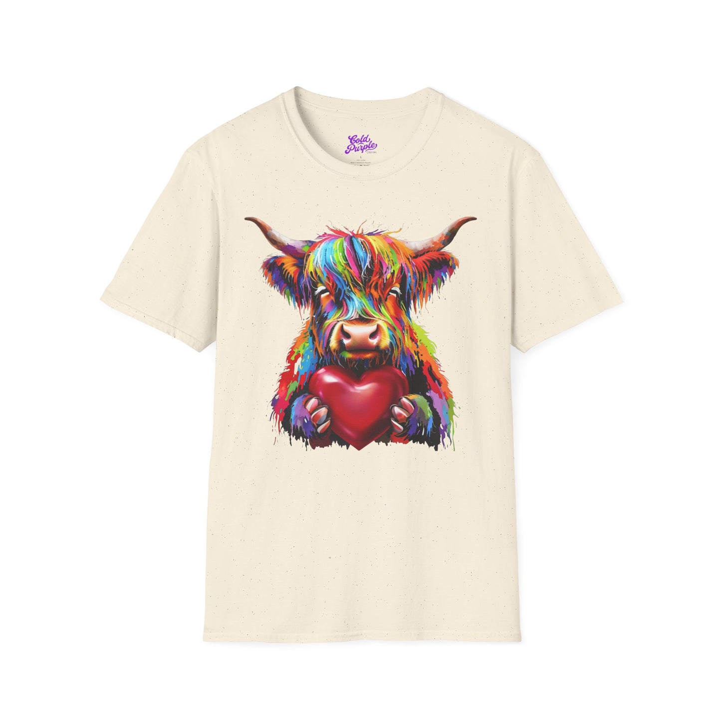 Valentine Highland Cow Unisex Softstyle T-Shirt