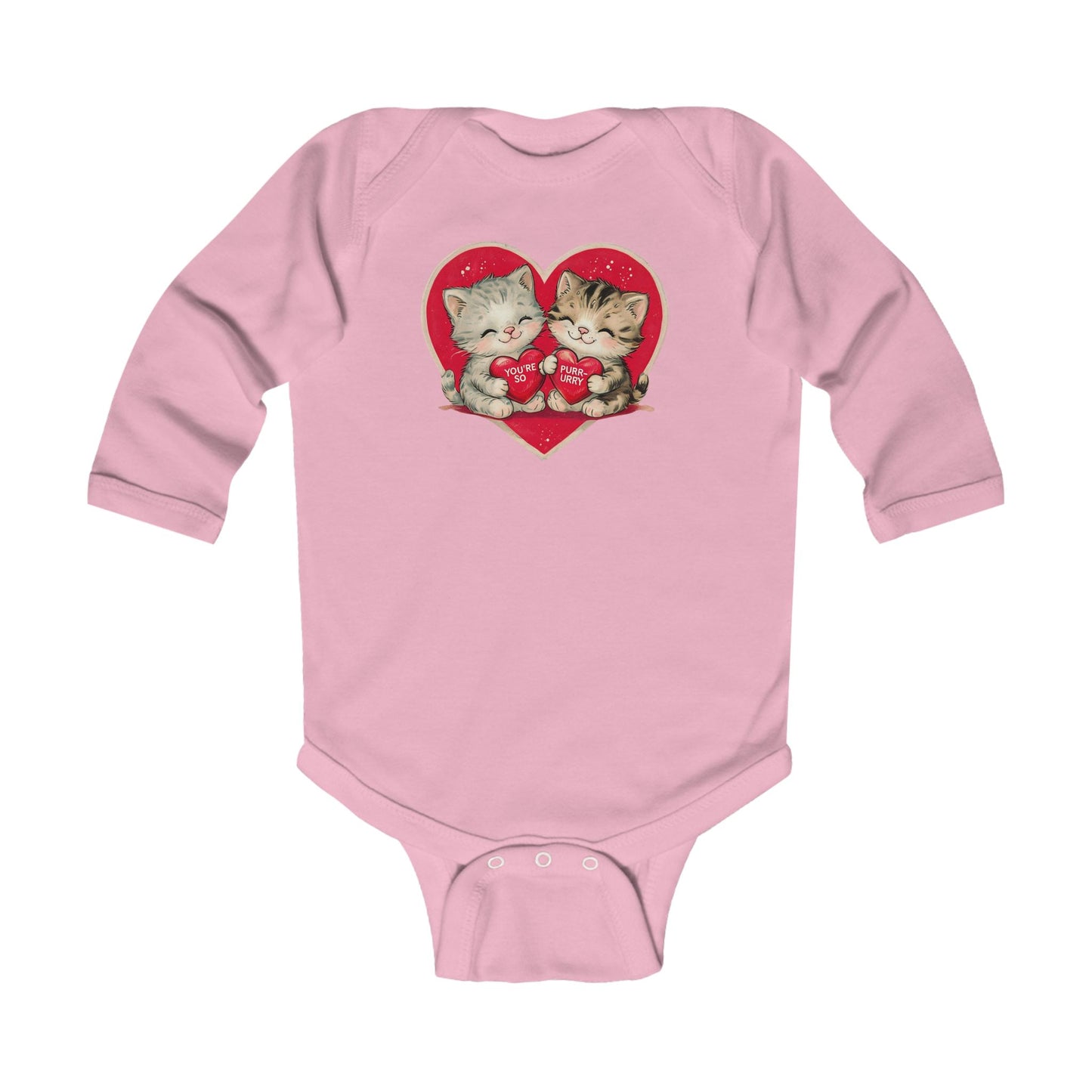 Kitten Valentine - Infant Long Sleeve Bodysuit