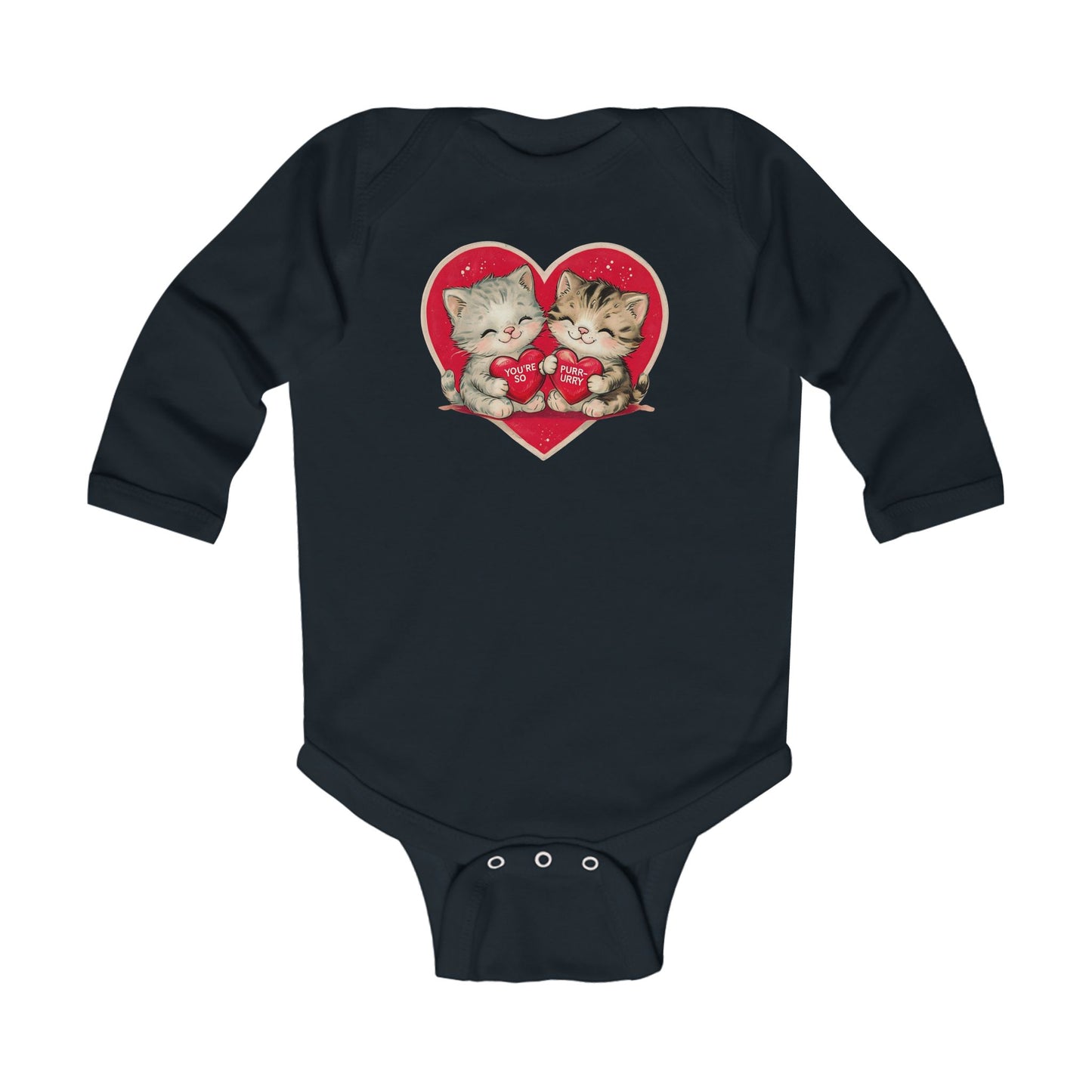 Kitten Valentine - Infant Long Sleeve Bodysuit