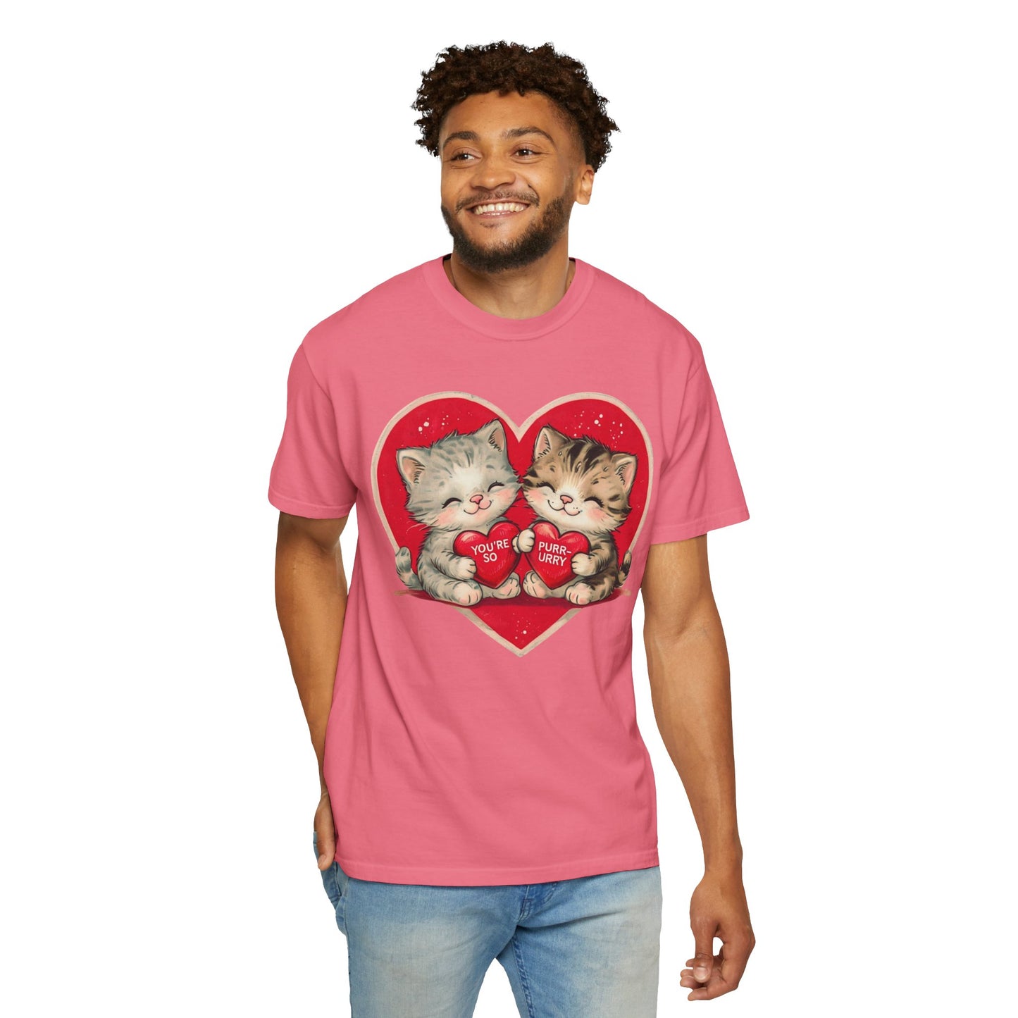 Kitten Valentine - Unisex Garment-Dyed T-shirt
