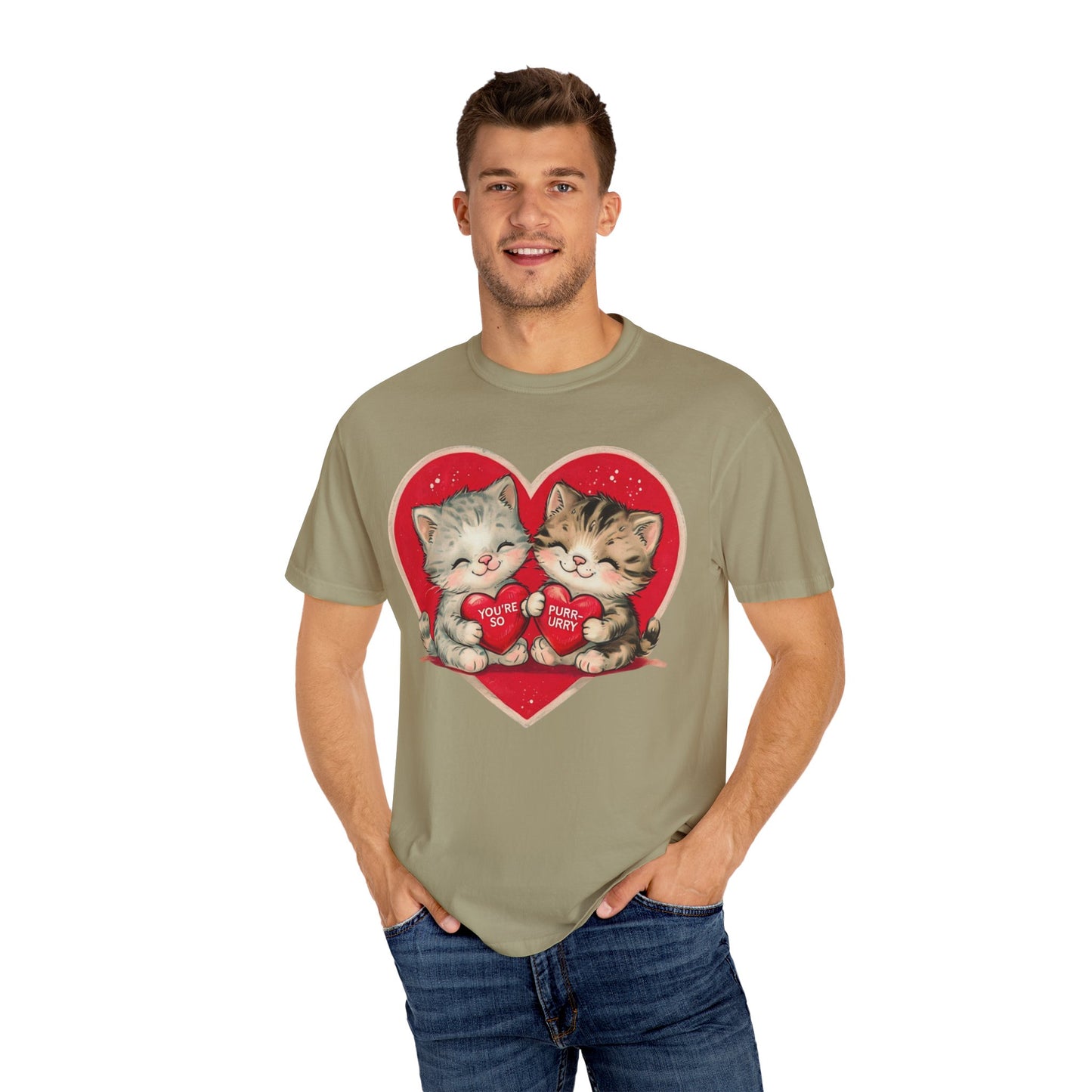 Kitten Valentine - Unisex Garment-Dyed T-shirt
