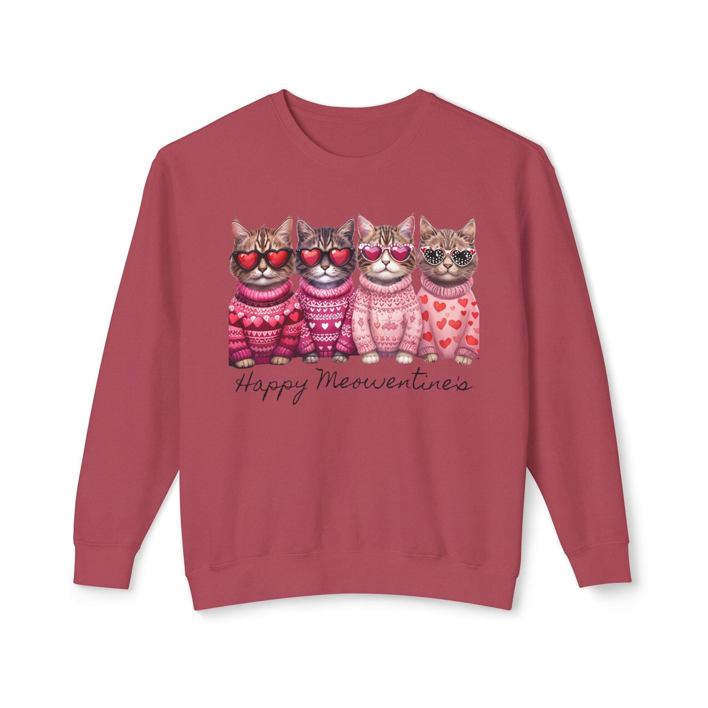 Meowentines - Unisex Lightweight Crewneck Sweatshirt