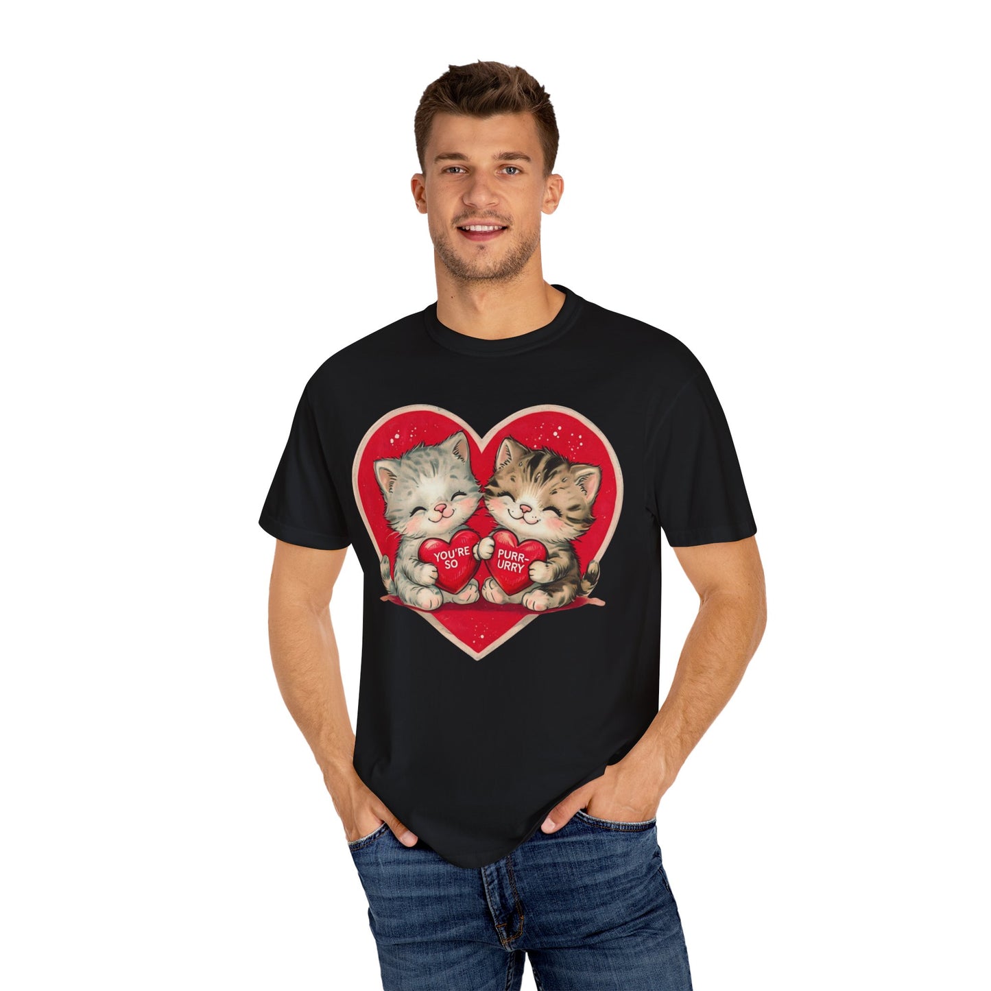 Kitten Valentine - Unisex Garment-Dyed T-shirt