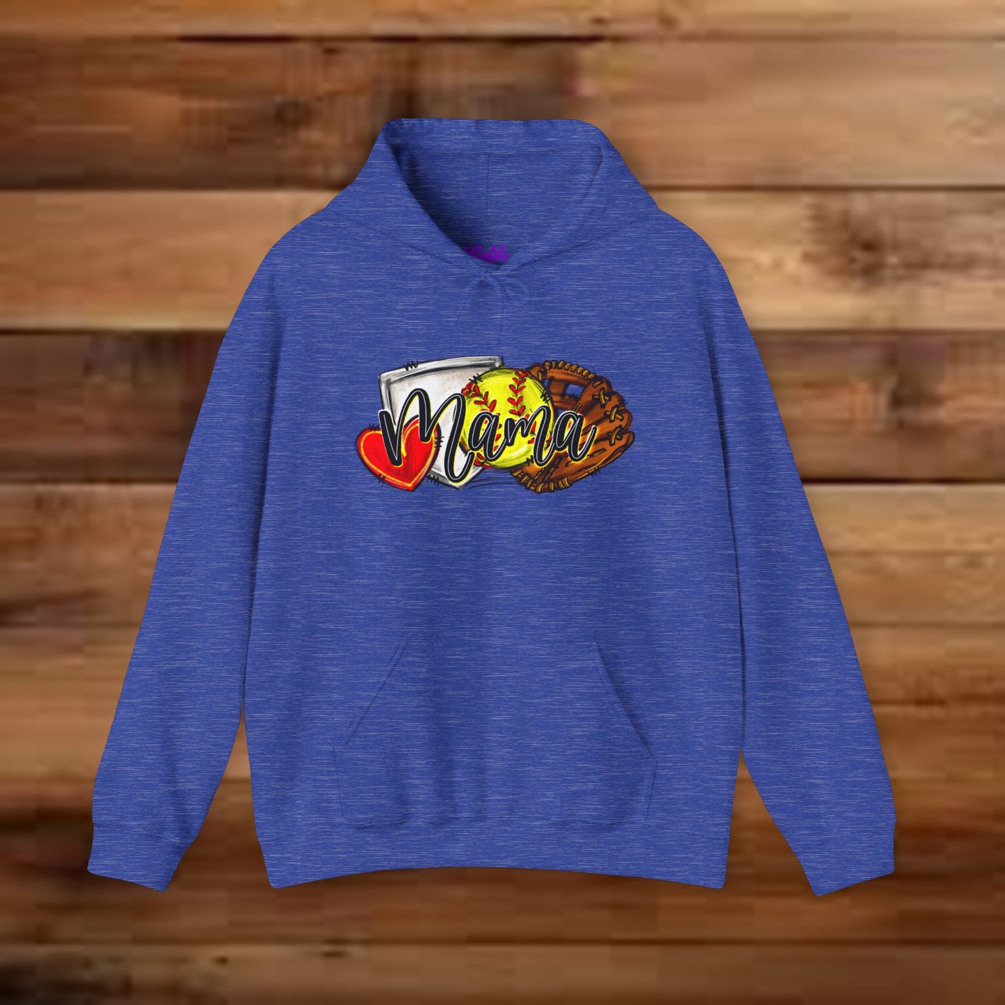 Softball MAMA (Sketched artwork - Unisex Heavy Blend™ Hooded Sweatshirt)