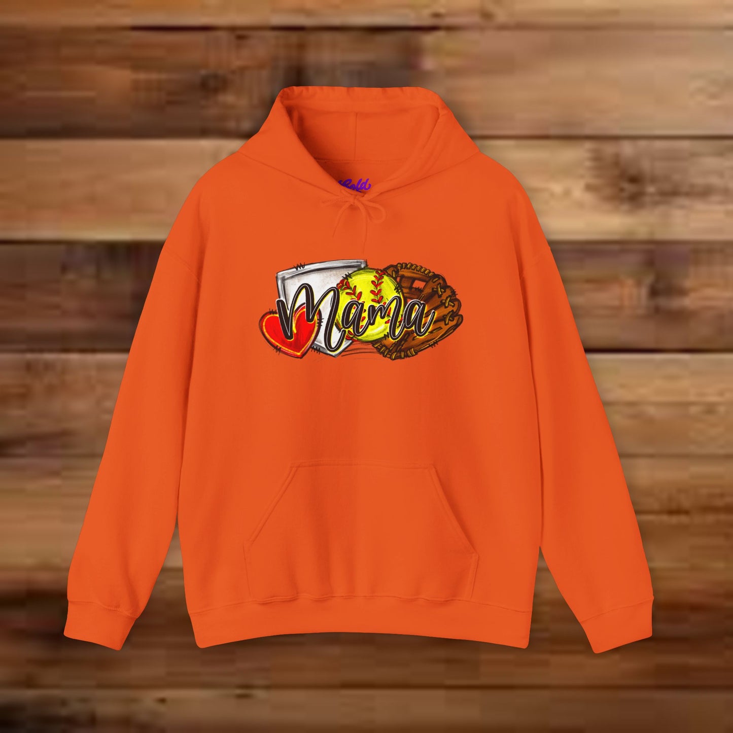 Softball MAMA (Sketched artwork - Unisex Heavy Blend™ Hooded Sweatshirt)