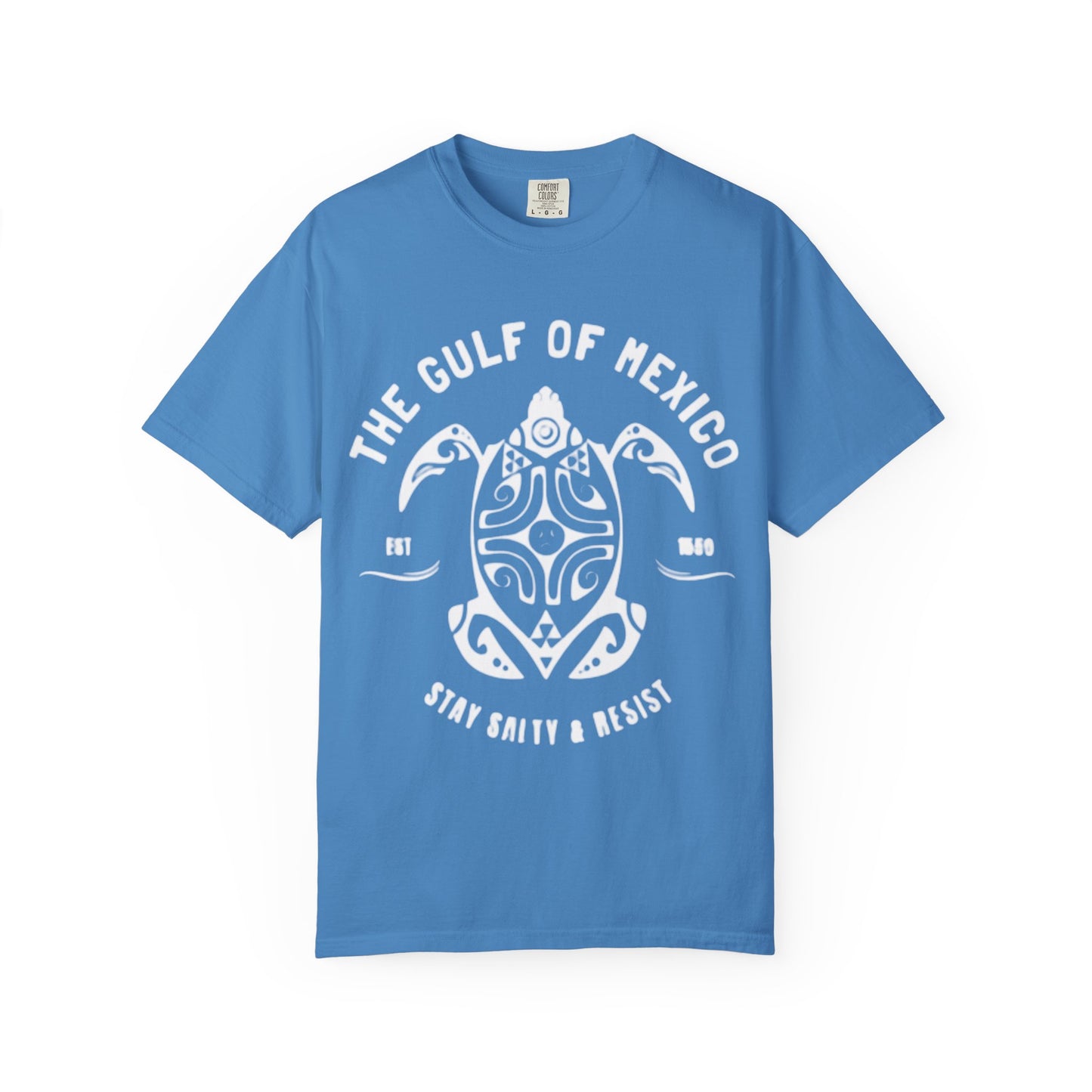 Gulf of Mexico Graphic T-Shirt (White Text on Blues)