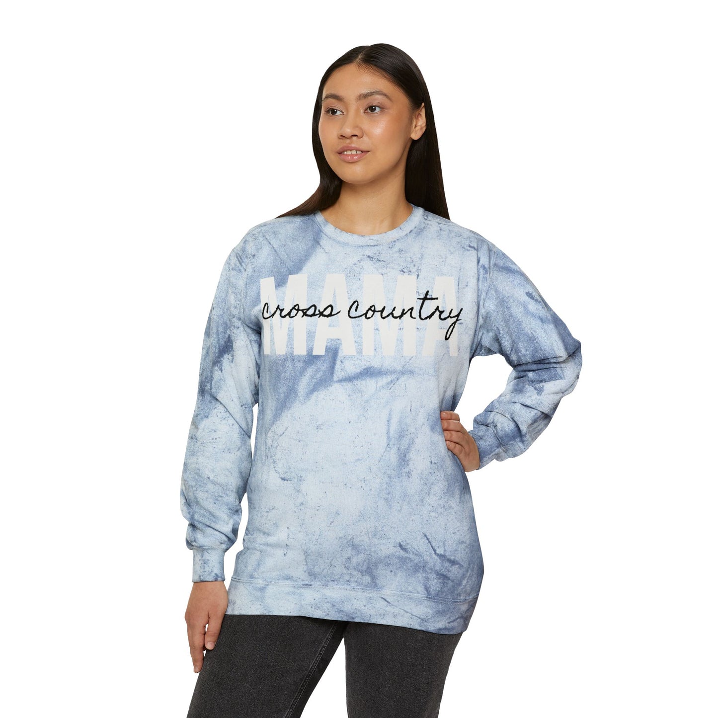 Cross Country Running Mama Tie Dye Sweatshirt