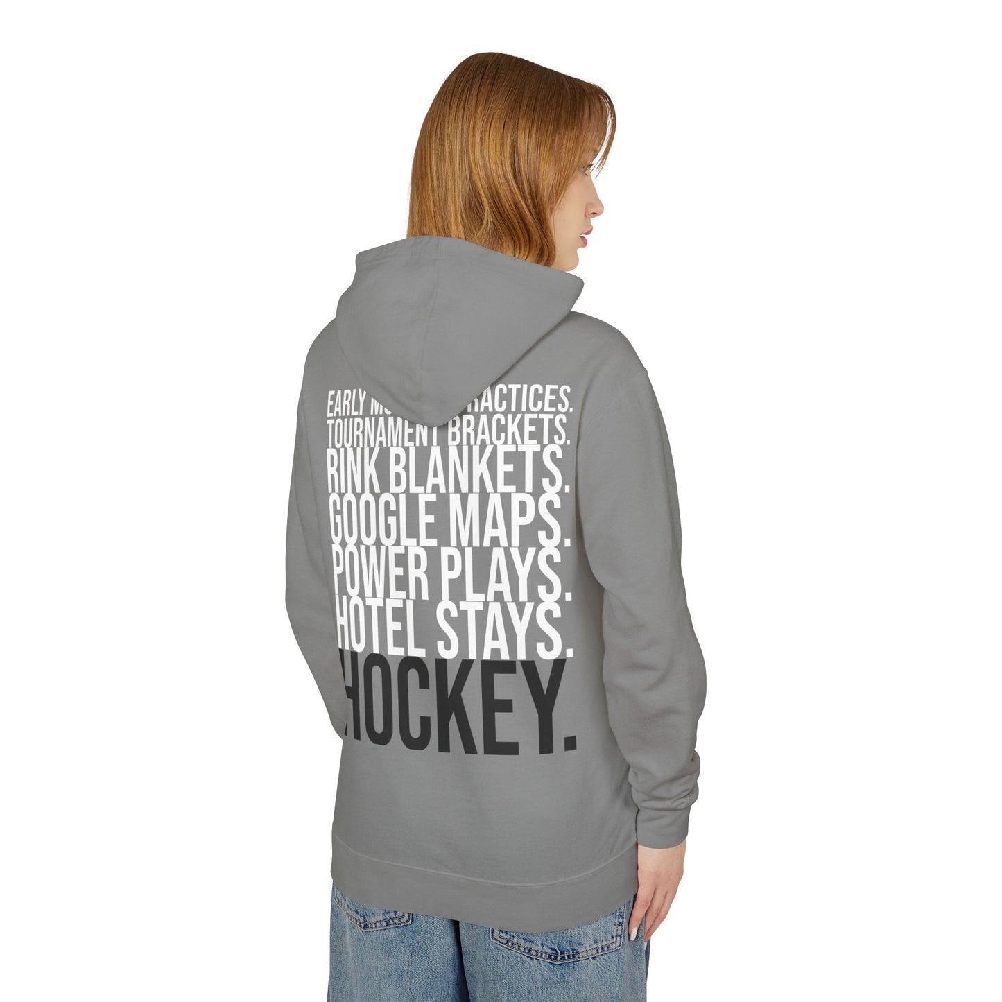 High School Hockey Mama Lightweight Hoodie - Comfy Mom Vibes