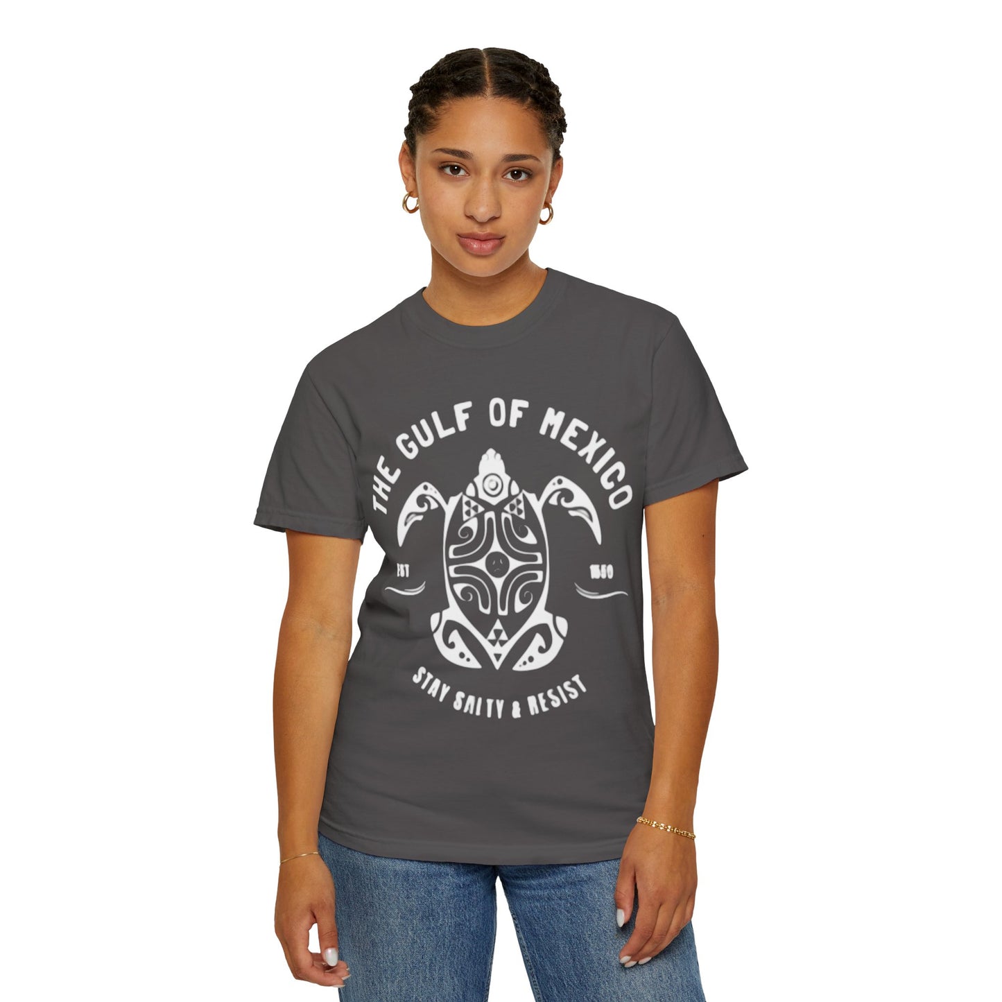 Gulf of Mexico Graphic T-Shirt (White Text on Blues)