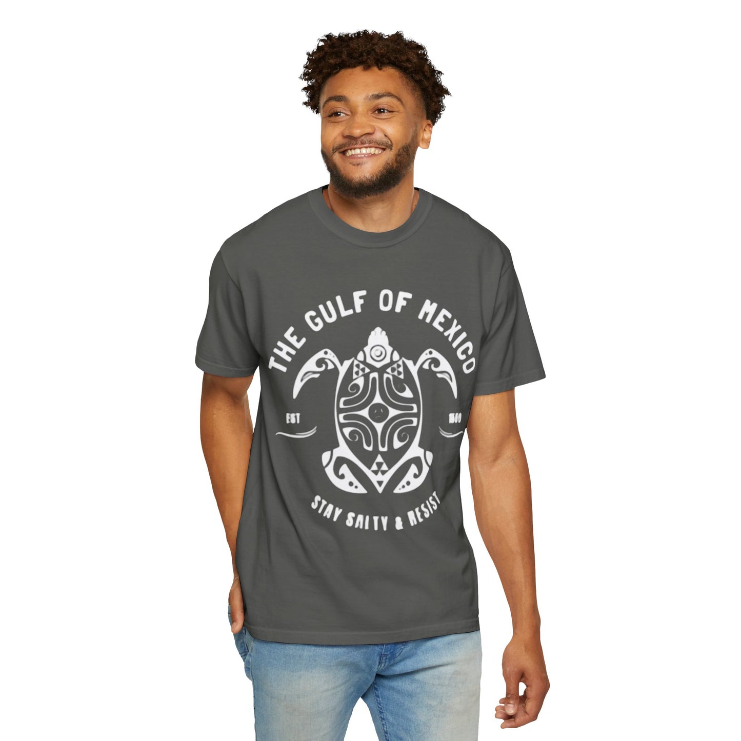 Gulf of Mexico Graphic T-Shirt (White Text on Blues)