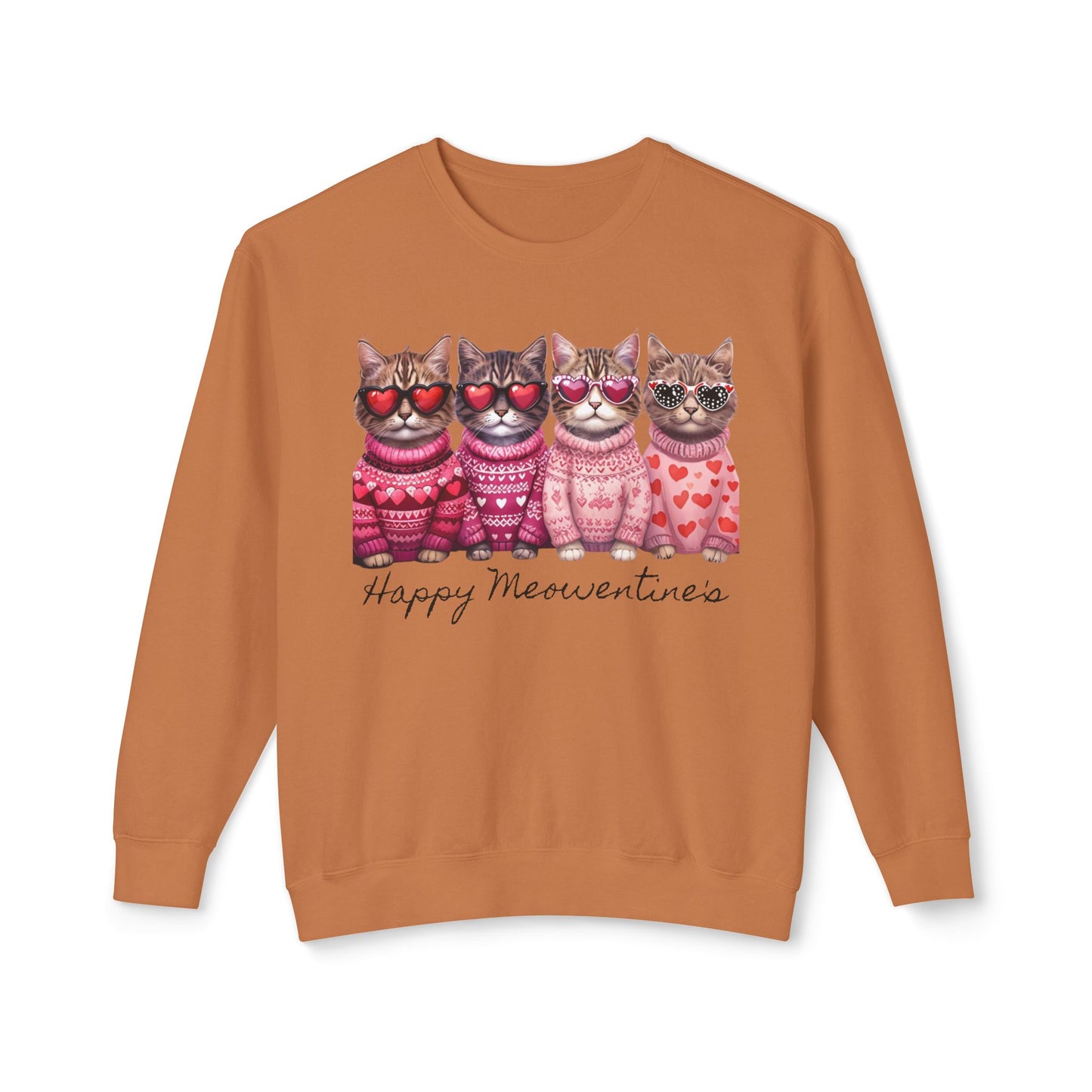 Meowentines - Unisex Lightweight Crewneck Sweatshirt