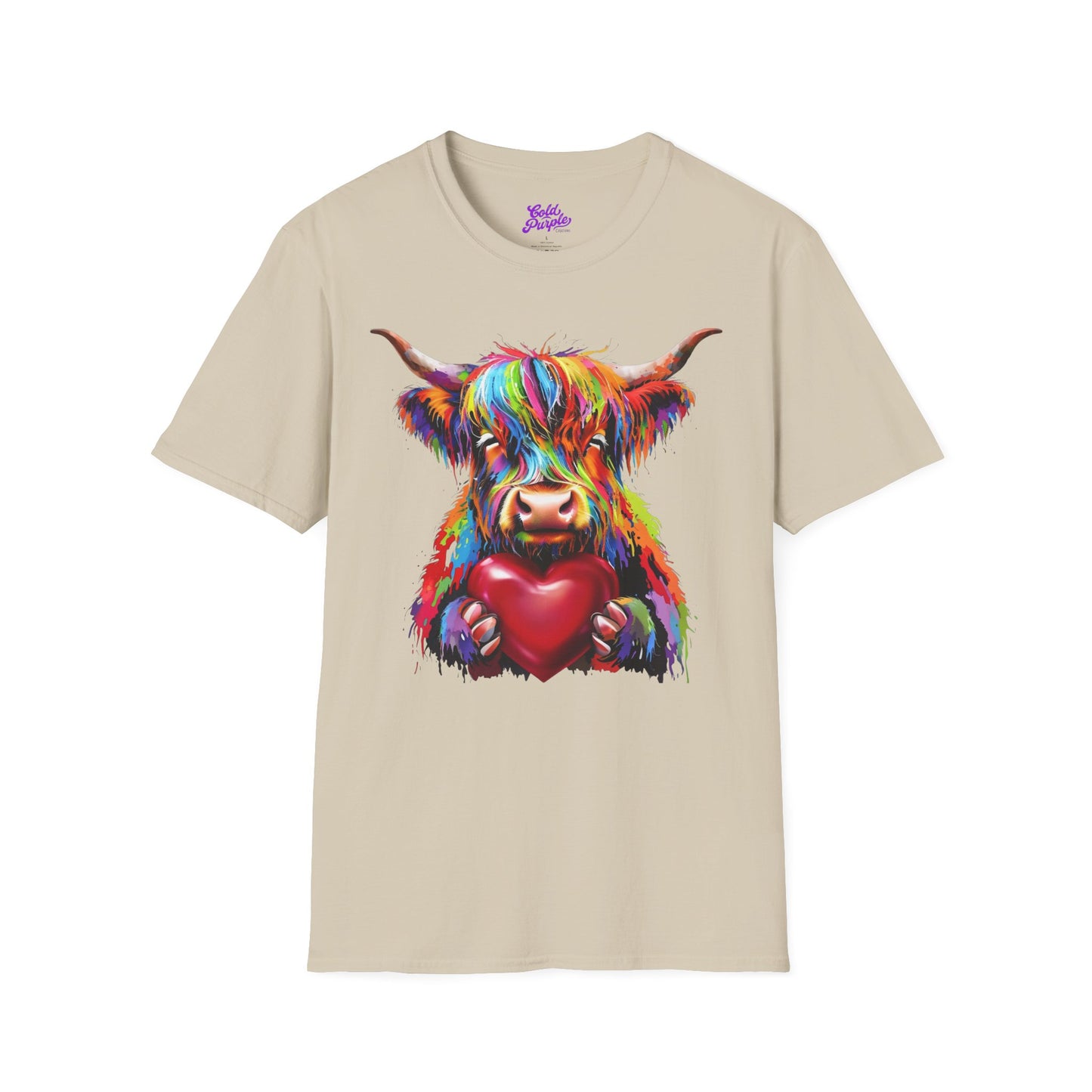 Valentine Highland Cow Unisex Softstyle T-Shirt