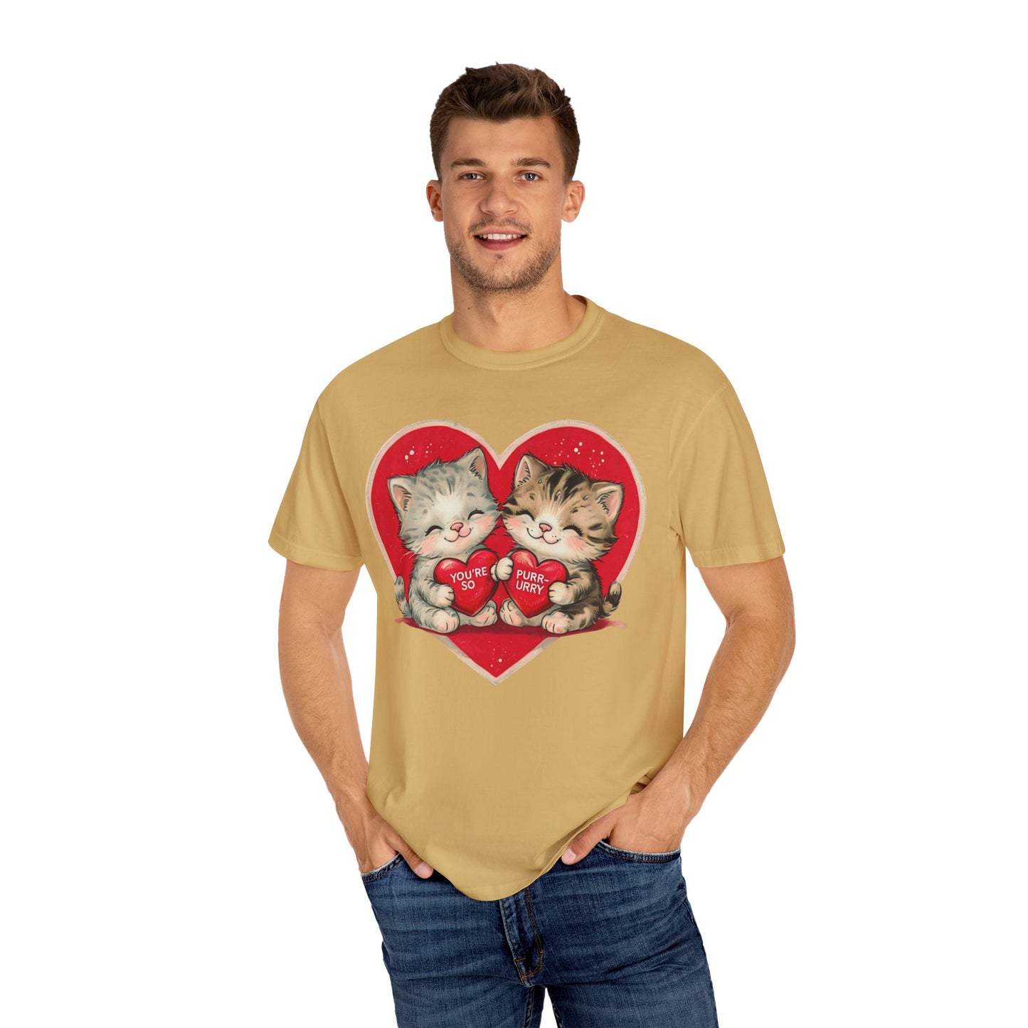 Kitten Valentine - Unisex Garment-Dyed T-shirt