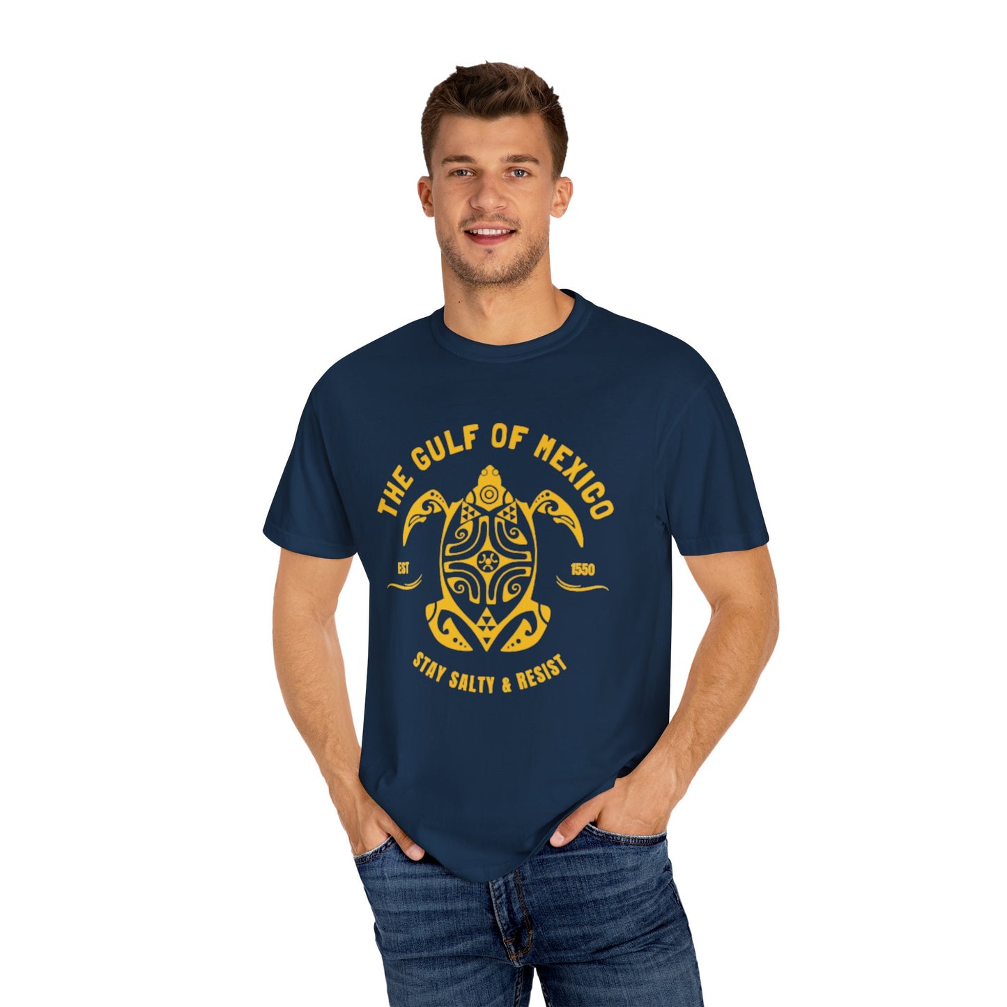 Gulf of Mexico Graphic T-Shirt (Gold Text)