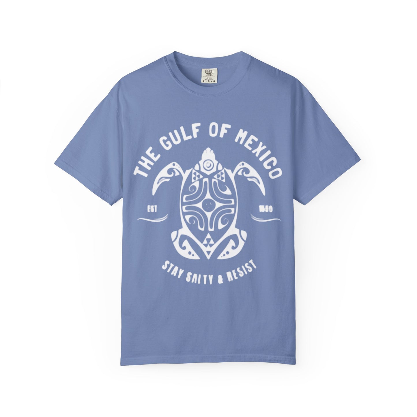 Gulf of Mexico Graphic T-Shirt (White Text on Blues)
