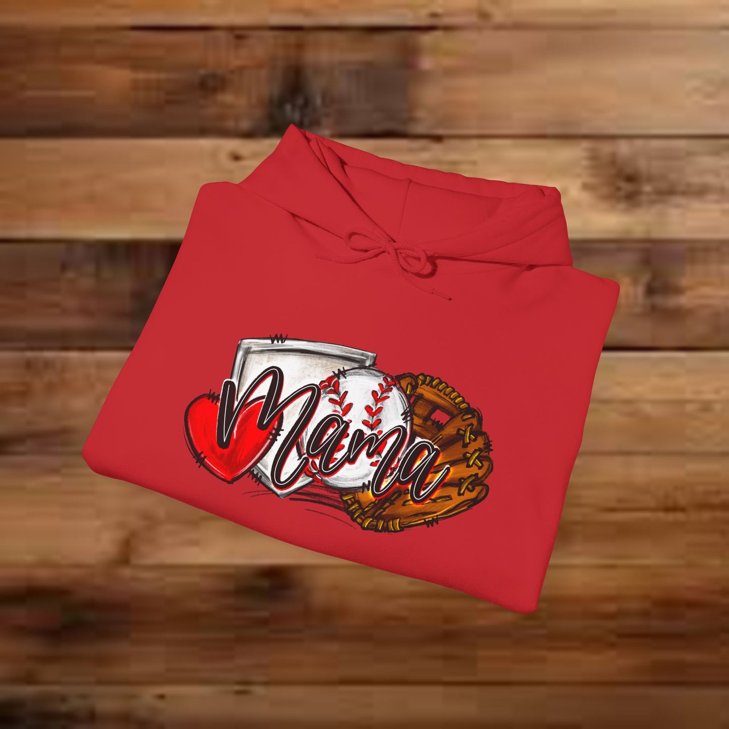 Baseball MAMA (Sketched artwork - Unisex Heavy Blend™ Hooded Sweatshirt)