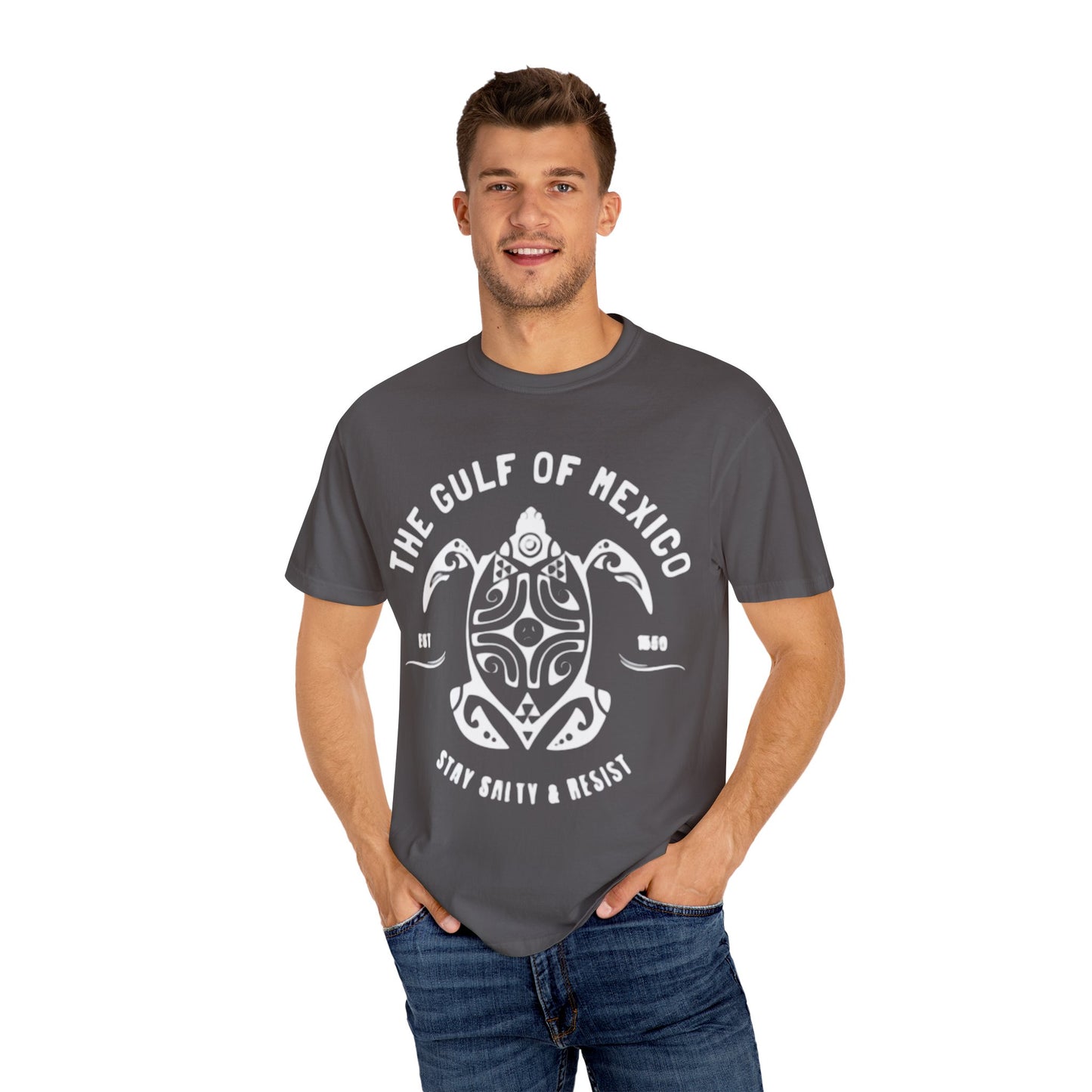 Gulf of Mexico Graphic T-Shirt (White Text on Blues)