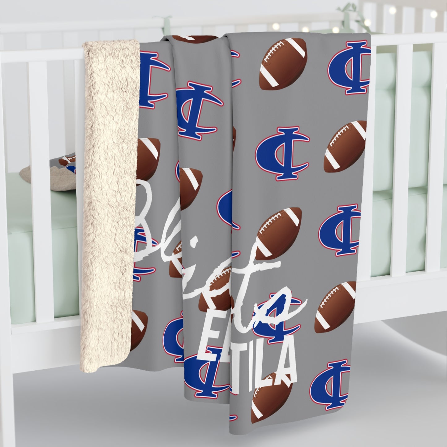 CUSTOM: A. Kotila; C-I Football - Sherpa Fleece Blanket