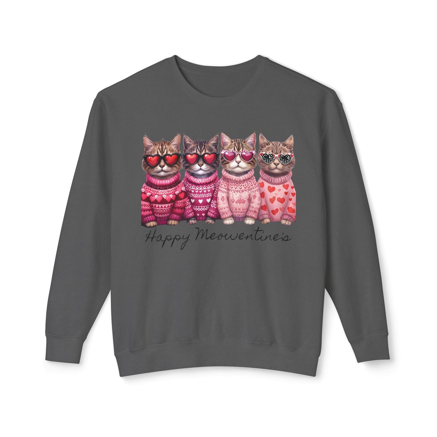 Meowentines - Unisex Lightweight Crewneck Sweatshirt