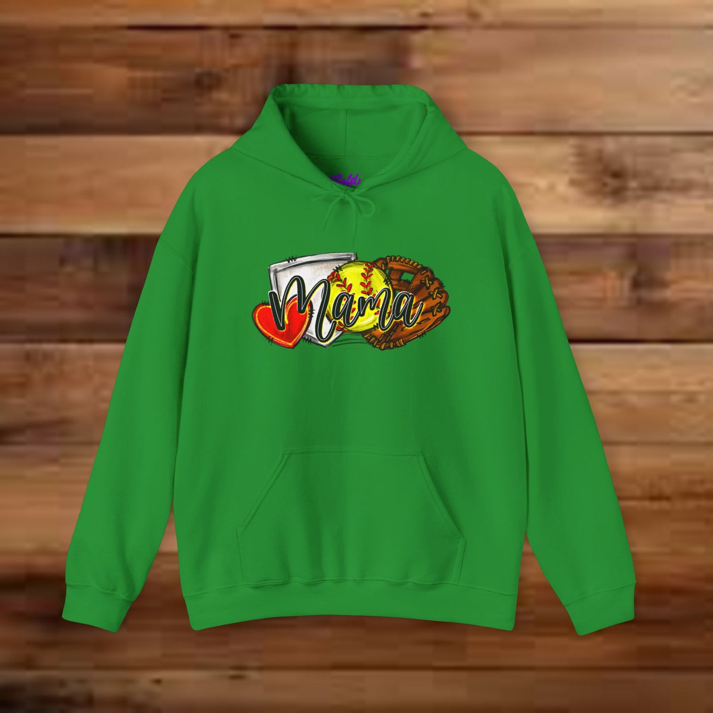 Softball MAMA (Sketched artwork - Unisex Heavy Blend™ Hooded Sweatshirt)