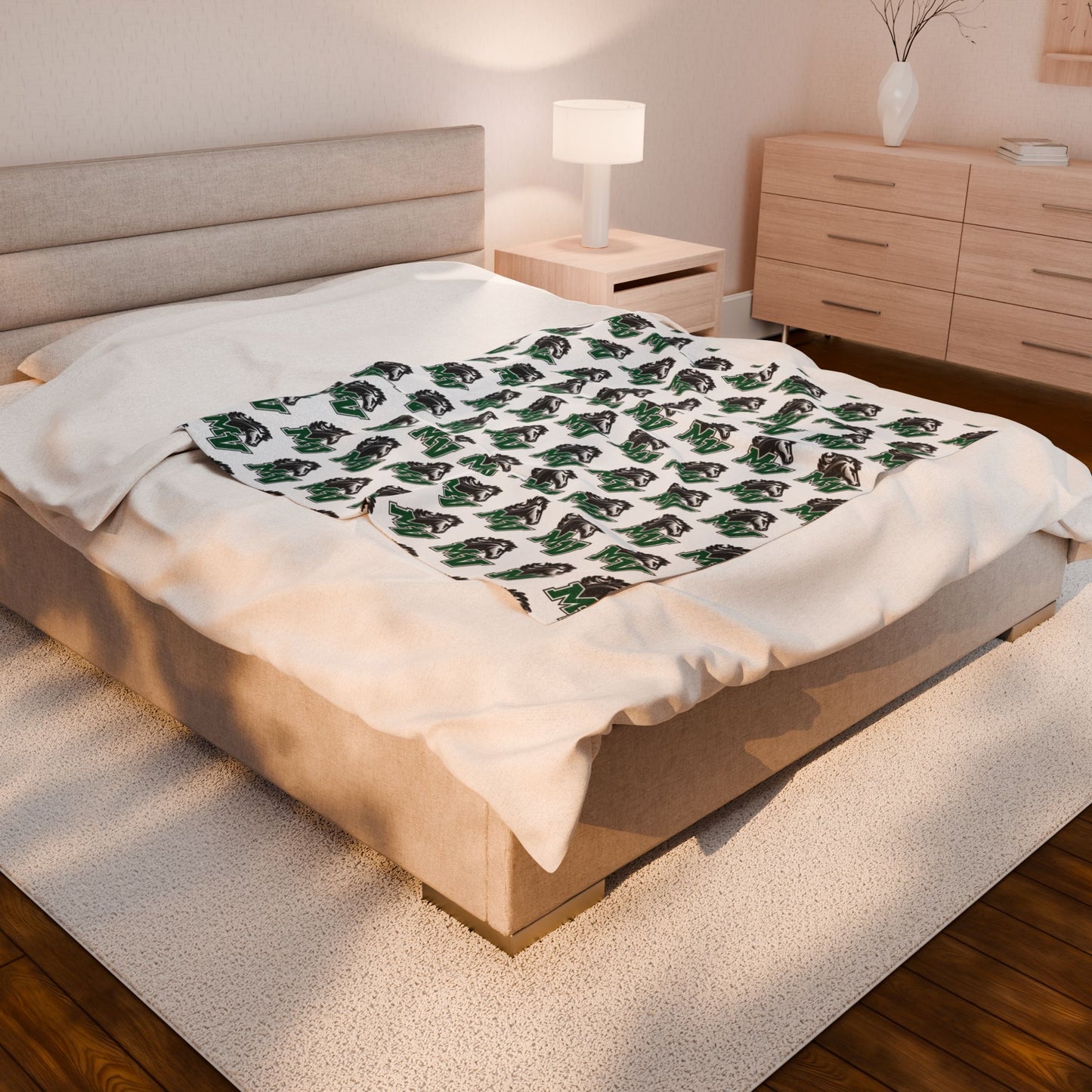 Moundsview Mustangs ~ Velveteen Plush Blanket
