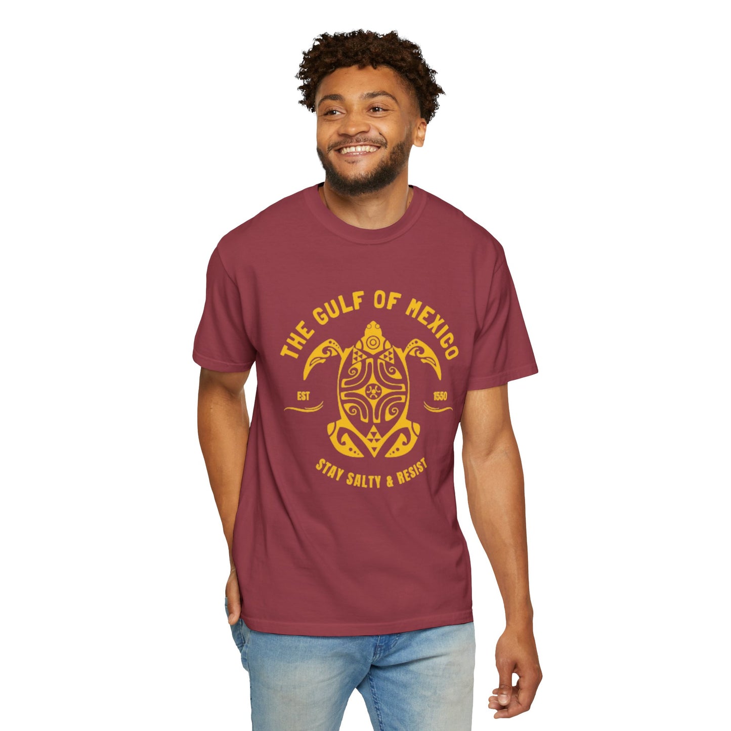 Gulf of Mexico Graphic T-Shirt (Gold Text)