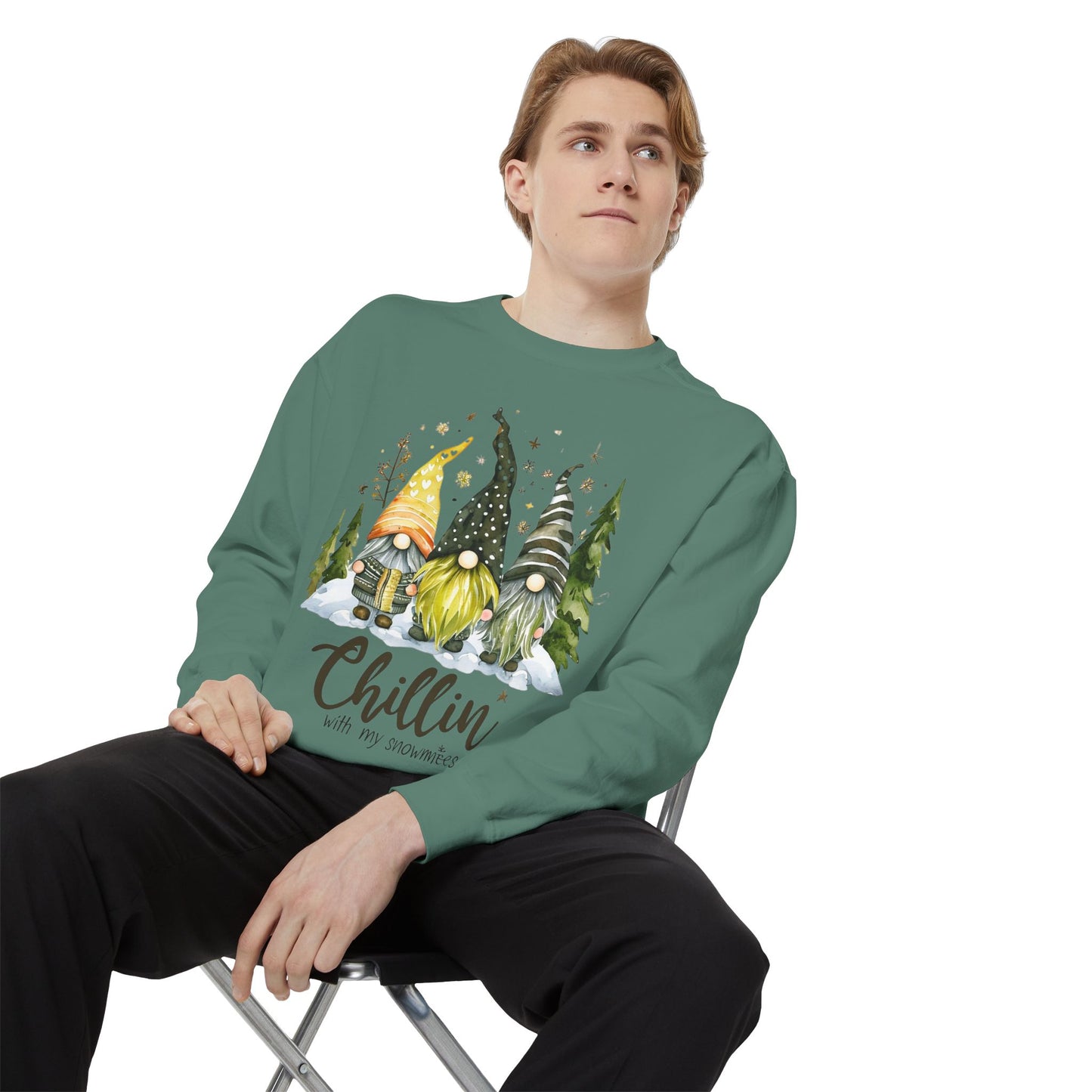 Chillin' Snowmies - Unisex Garment-Dyed Sweatshirt
